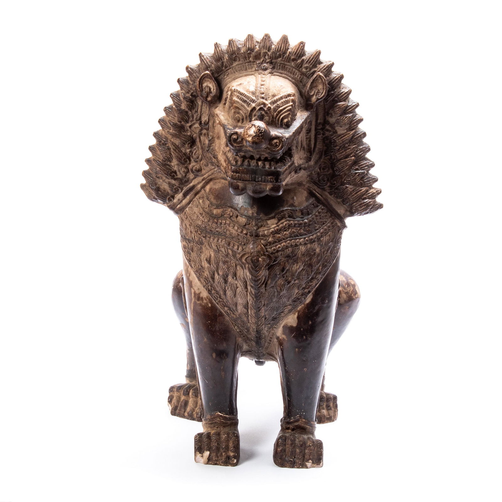 Chinese 22" Guardian Lion Foo Dog Figure Sculpture (1 of 7)