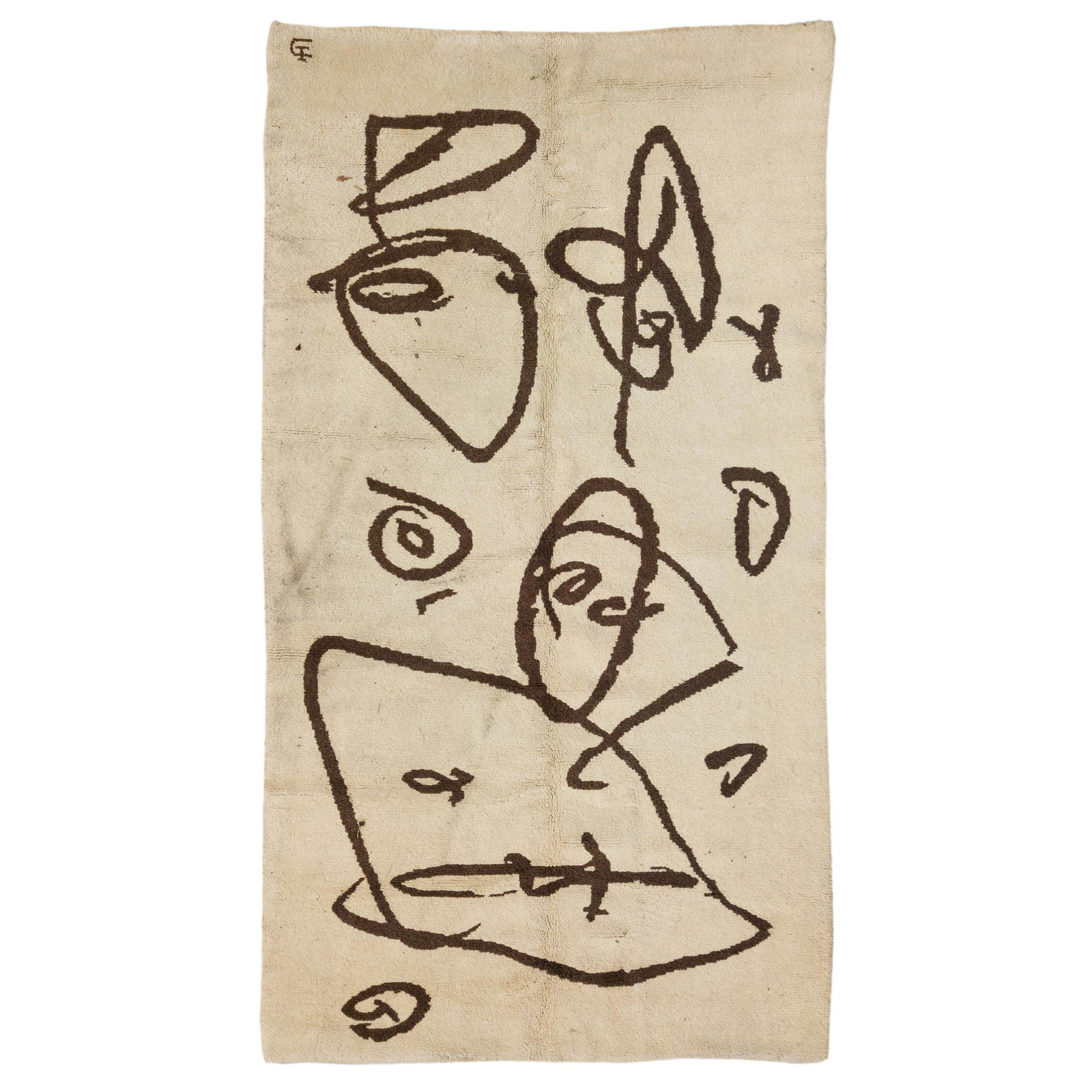 Antonio Saura & Carola Torres 115" Wool Rug Carpet (1 of 4)