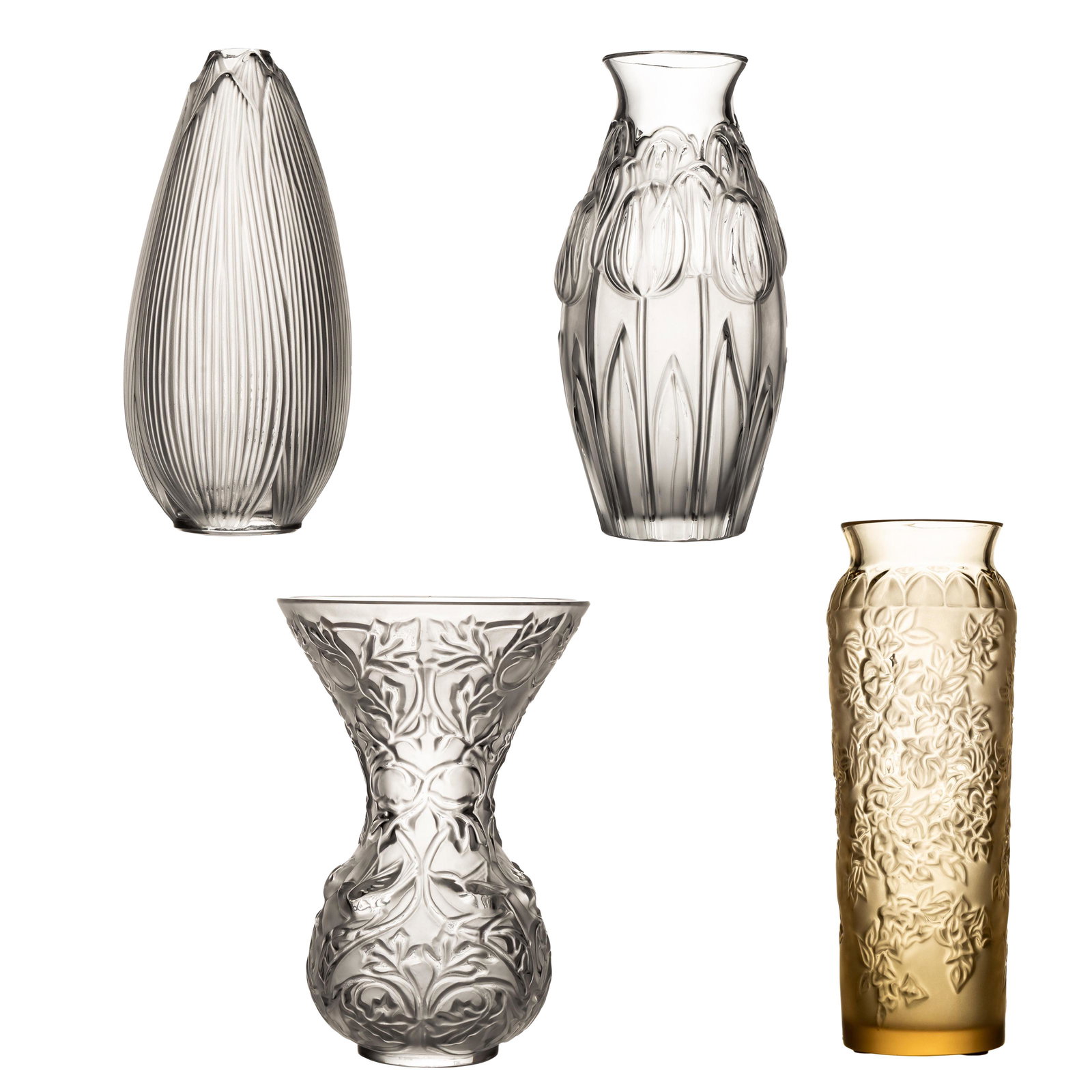 Lalique Crystal Bud Vase Collection ESTATE 4pc LOT (1 of 14)