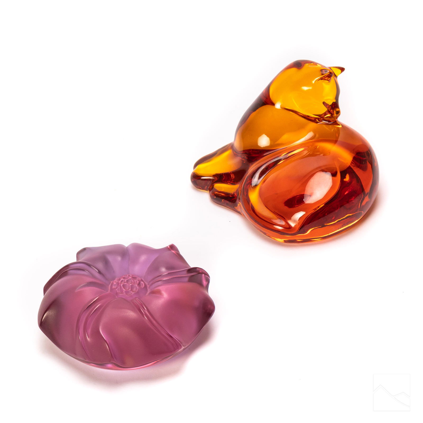 Lalique & Baccarat Crystal Cat Flower Paperweights (1 of 6)