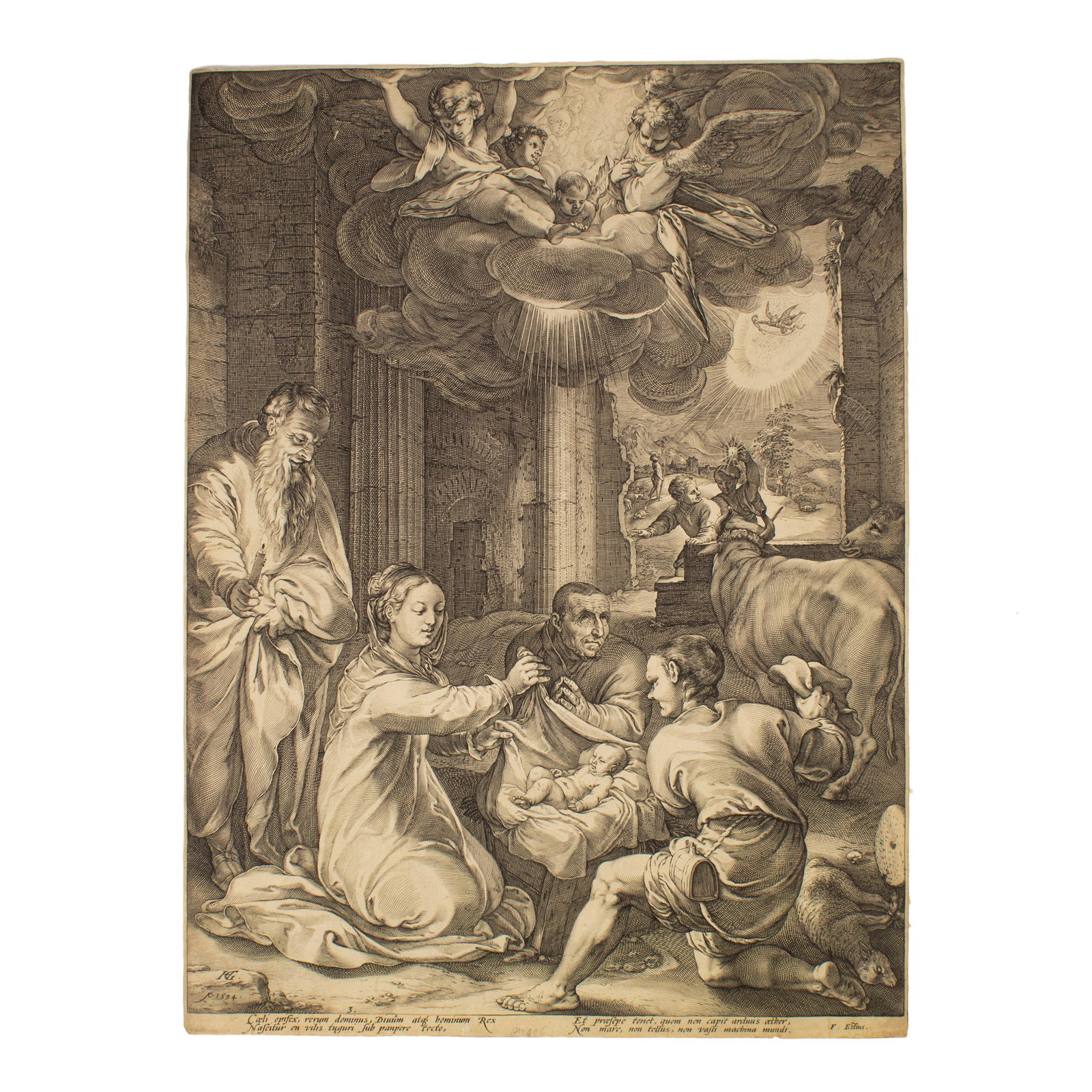Hendrick Goltzius 16th Century Adoration Engraving (1 of 5)