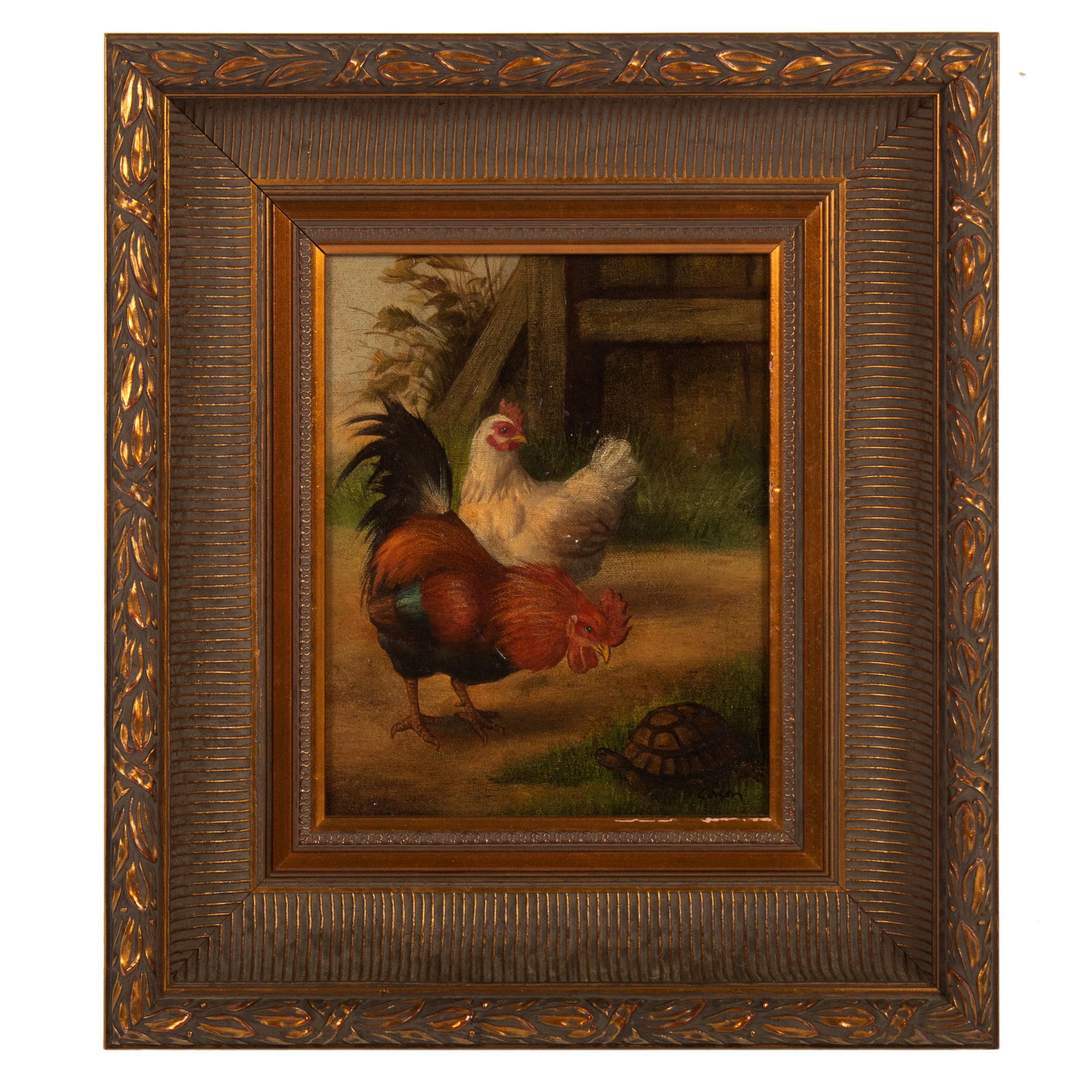 American School 20th Century Farmyard Oil Painting (1 of 5)