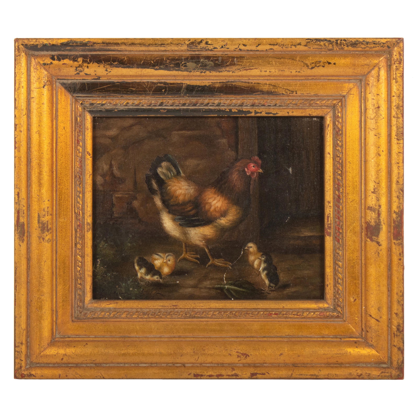 American School 20th Century Farmyard Oil Painting (1 of 5)