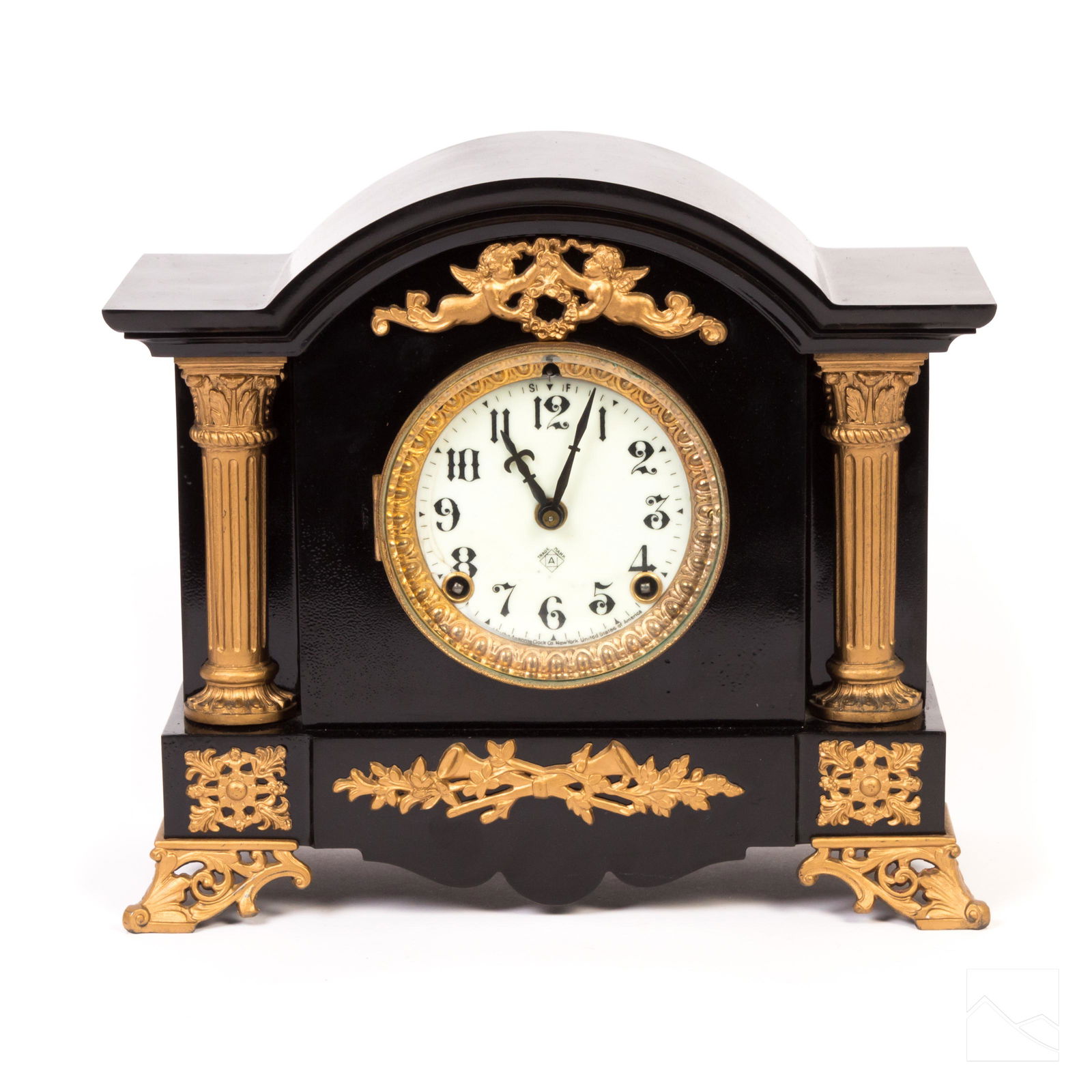 Ansonia Antique 13" Dore Bronze Black Mantle Clock (1 of 7)