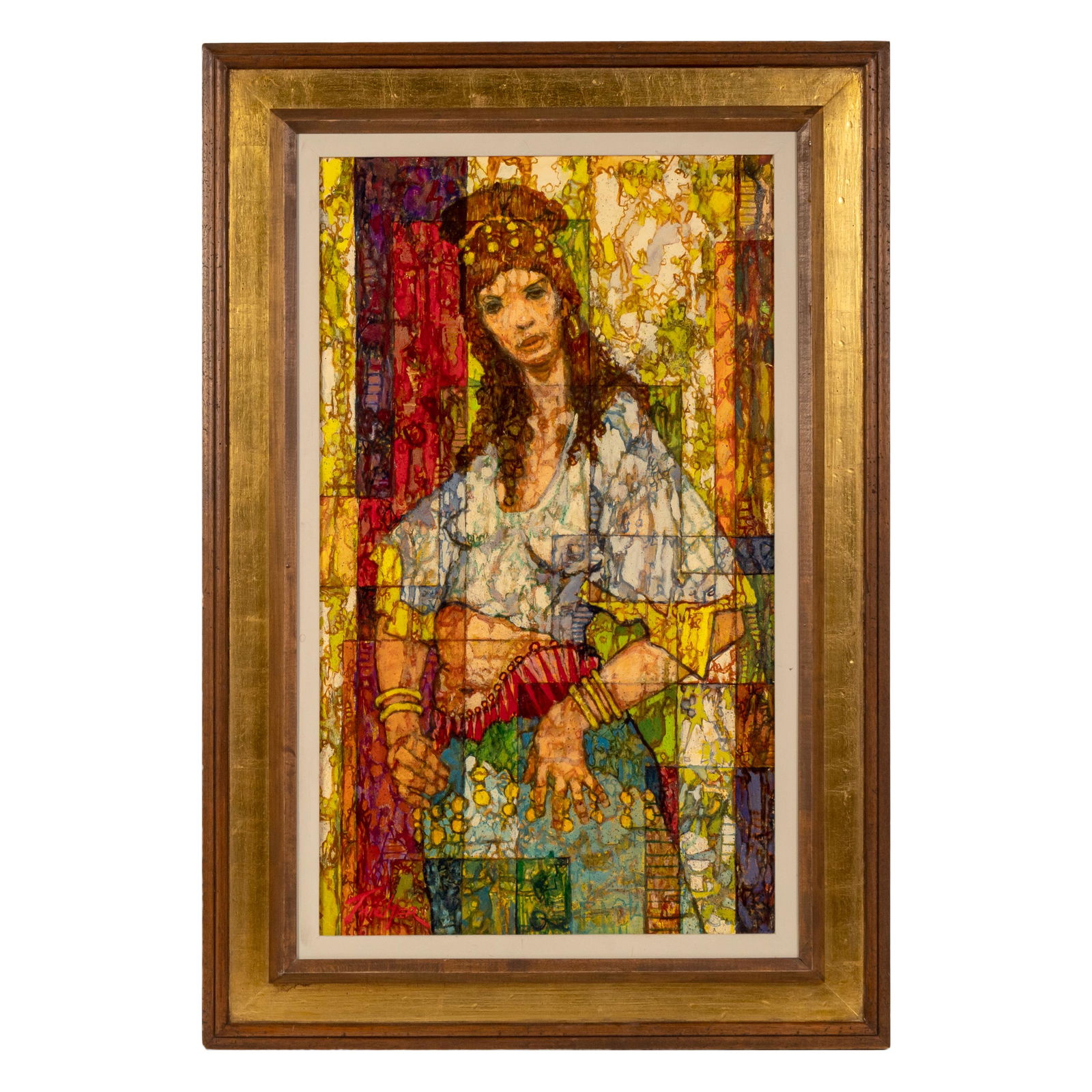 Richard Taicher Gypsy Girl Abstract Oil Painting (1 of 6)