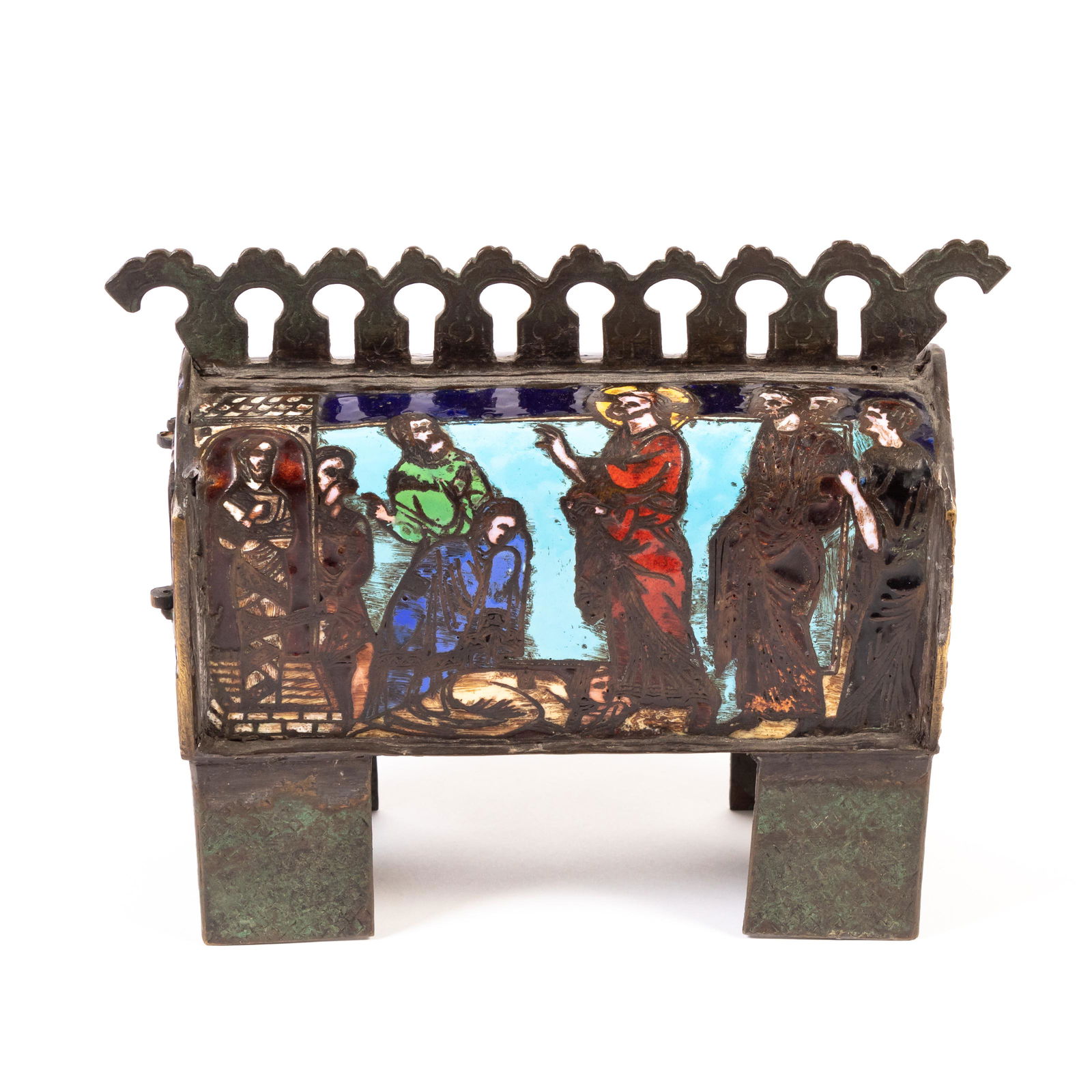 European Antique Champleve Reliquary Chasse Box (1 of 9)