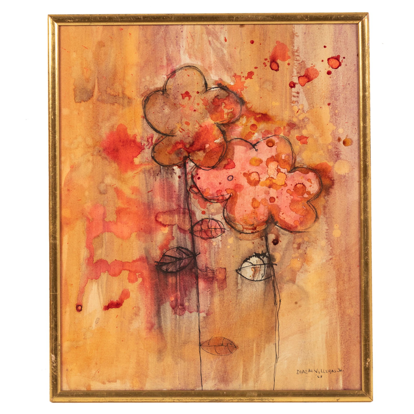Diaz De Villegas Jr. 1968 Mid Century Watercolor (1 of 5)