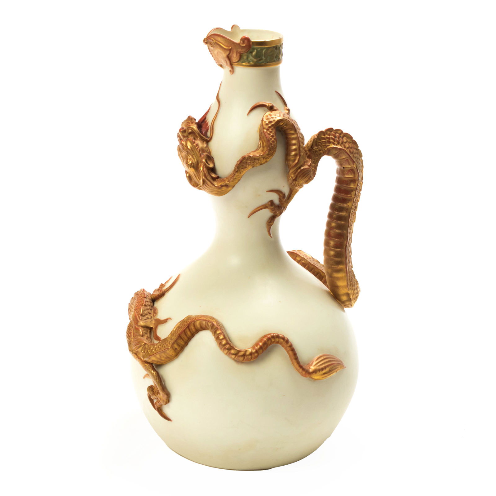 Royal Worcester 11" Aesthetic Movement Dragon Vase (1 of 6)