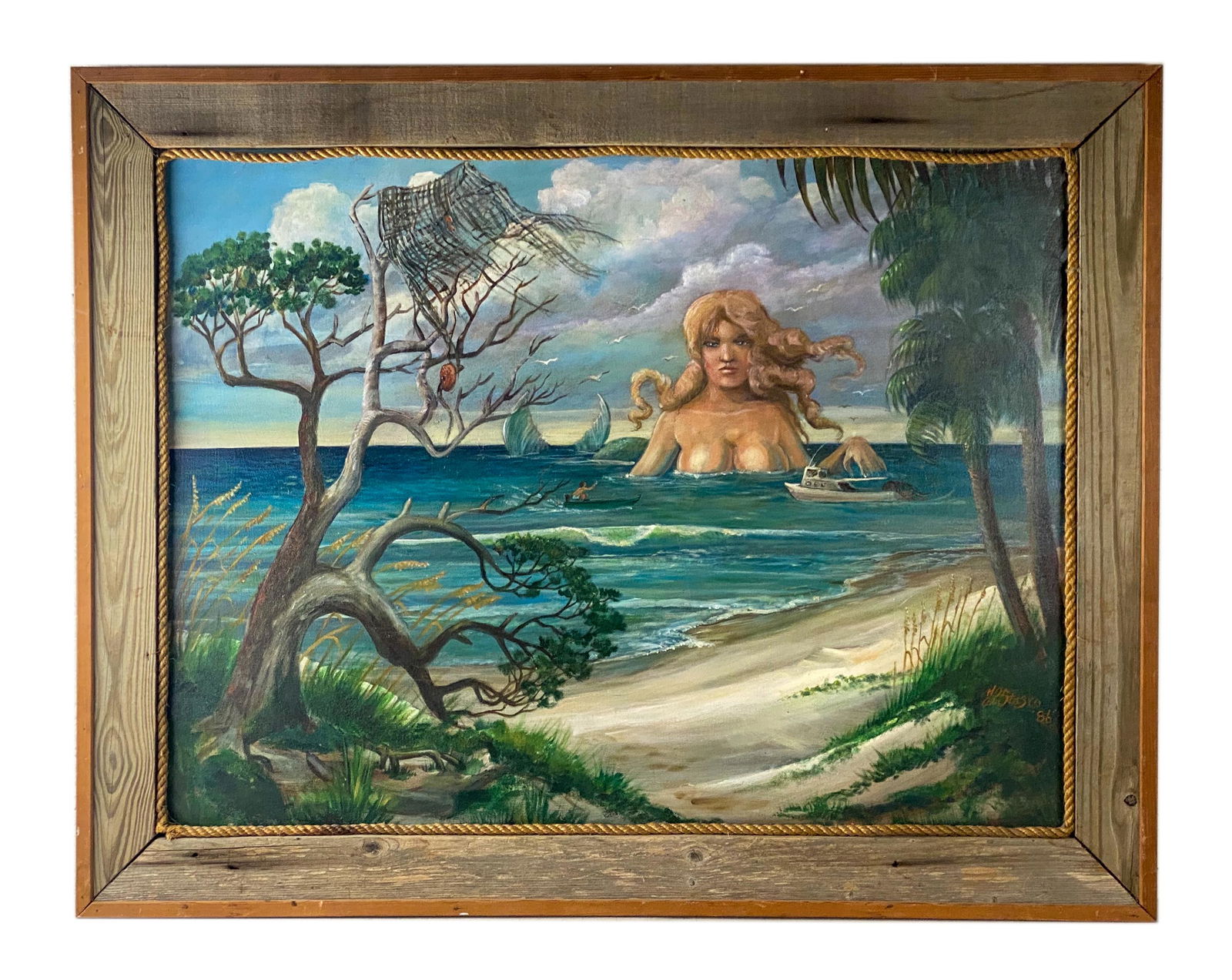 J.P. Stasko Whimsical Florida Mermaid Oil Painting (1 of 6)