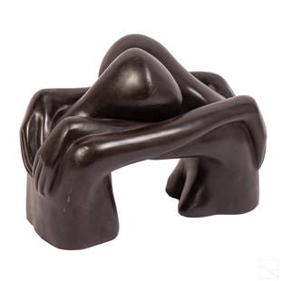 Noemi Schindler (1919-1991) Nude Bronze Sculpture: Noemi (Rosa) Schindler (German Israeli, 1919-1991). Limited Edition Modernist signed cast bronze sculpture. A nude couple embracing. Artist signature on side of male body. Limited edition number