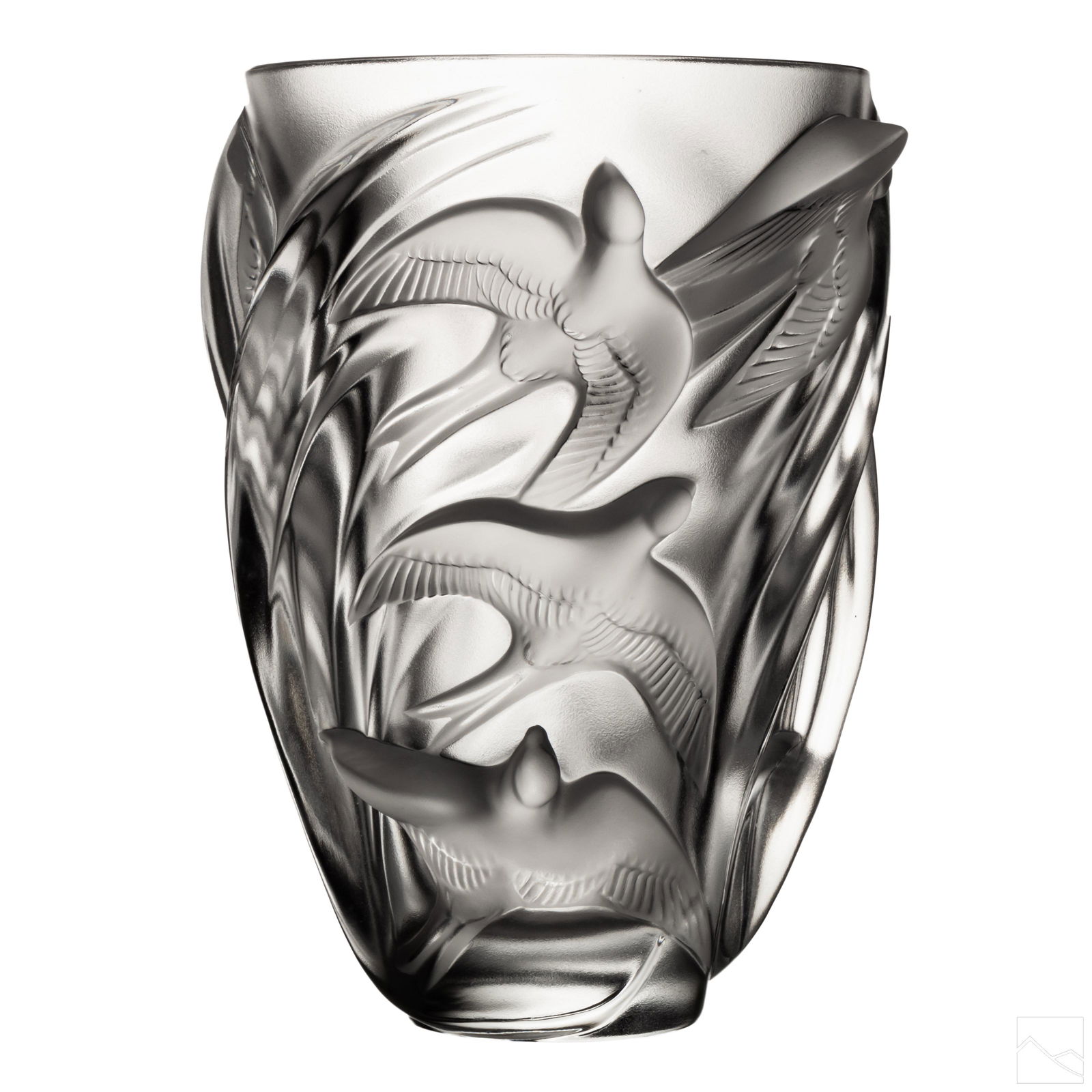 Lalique Martinets Frosted Crystal Art Glass Vase (1 of 5)