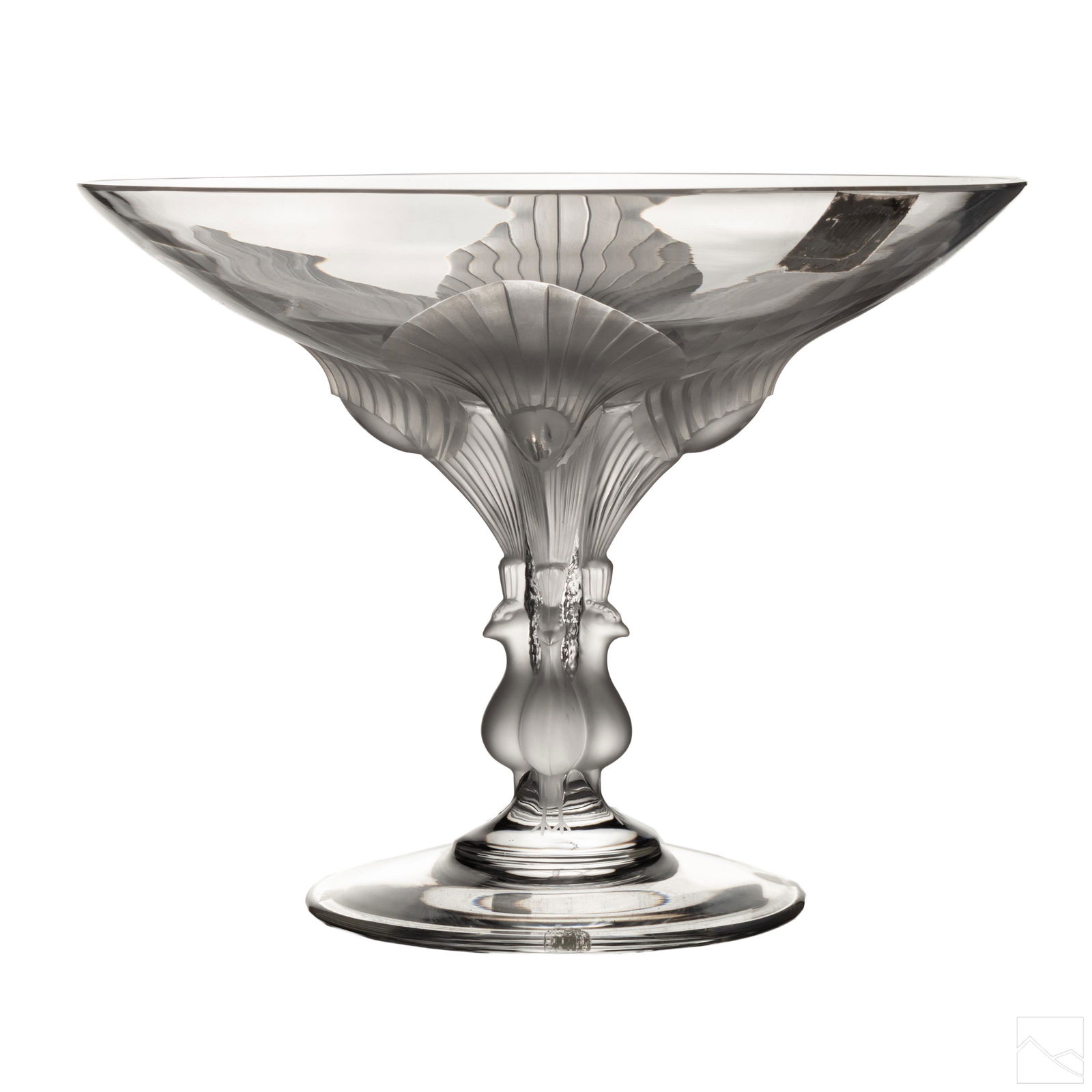 Lalique Art Deco Virginia Peacock Pedestal Compote (1 of 6)