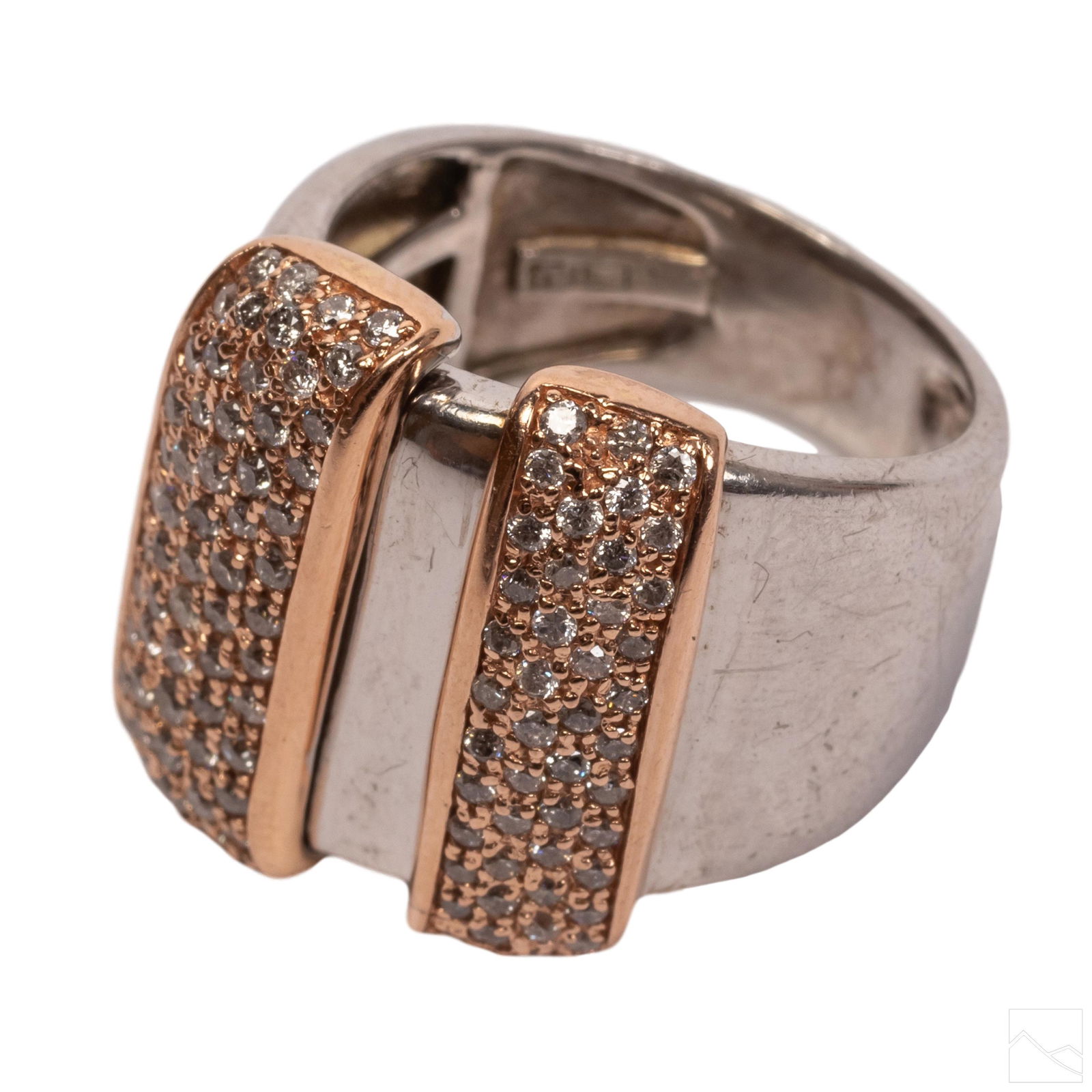 14K Rose Gold Ladies EFFY Diamond & Sterling Ring (1 of 7)