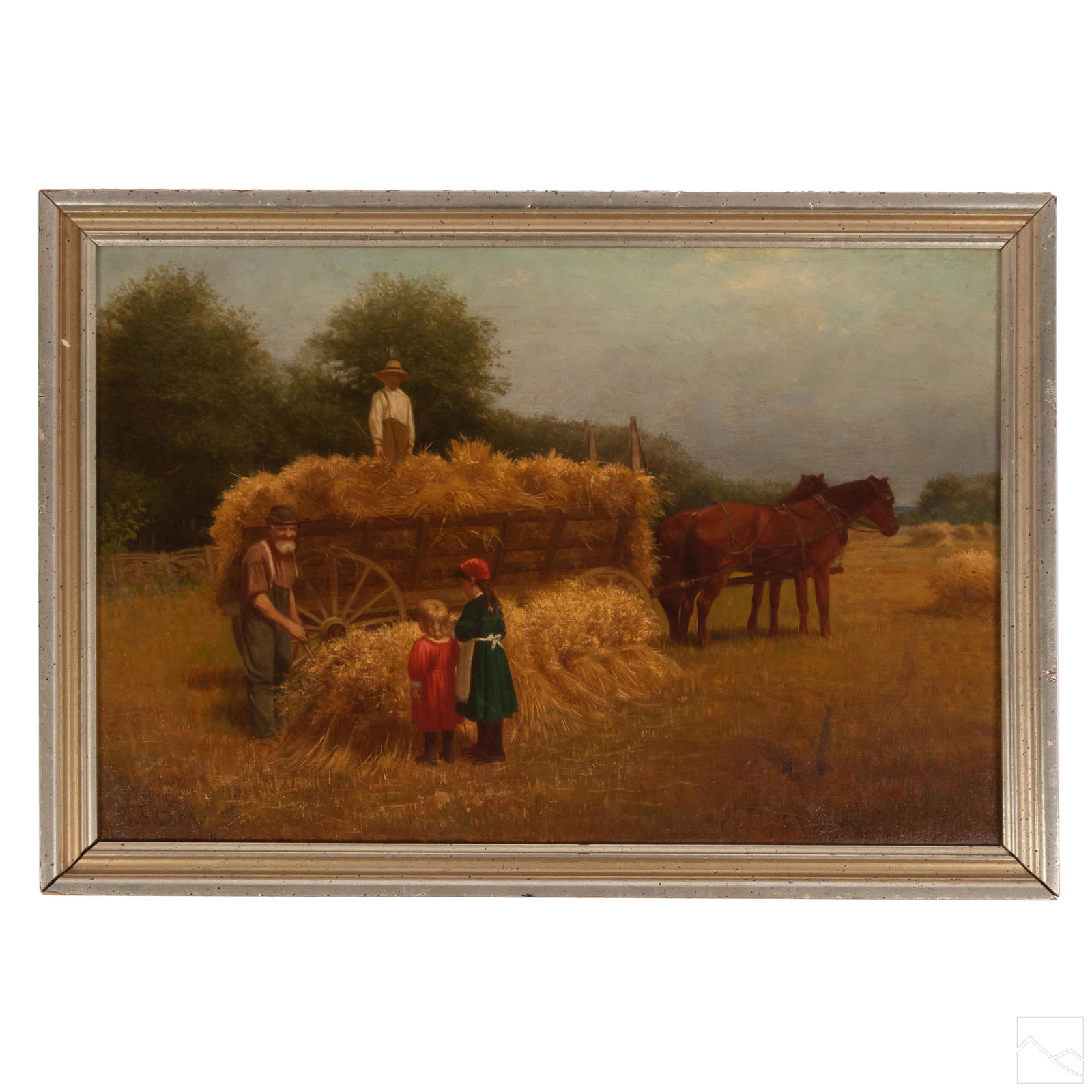 Samuel S Carr (1837-1908) Wheat Field Oil Painting (1 of 5)