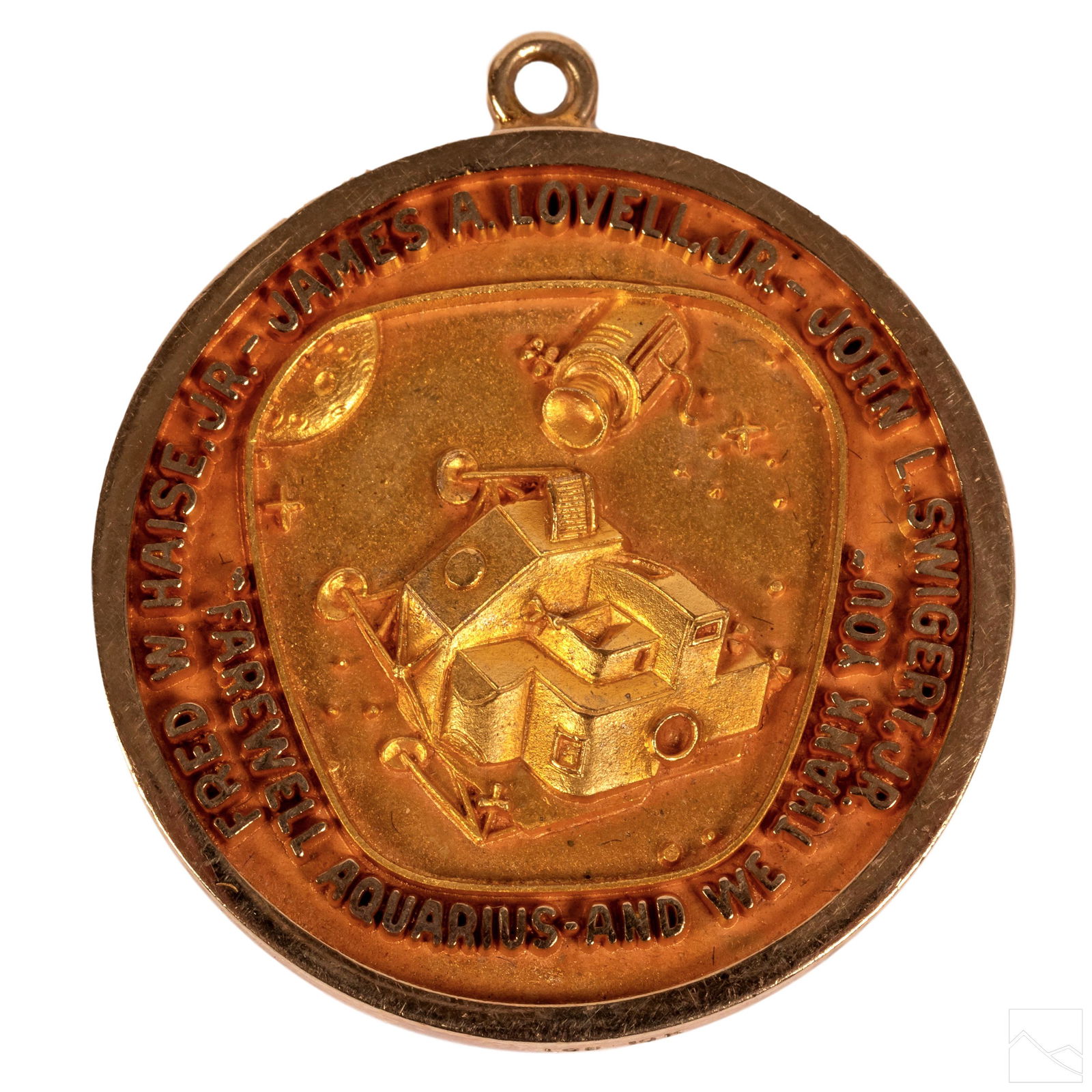 NASA 10K Gold Apollo 13 Mission Medal Coin Pendant (1 of 3)