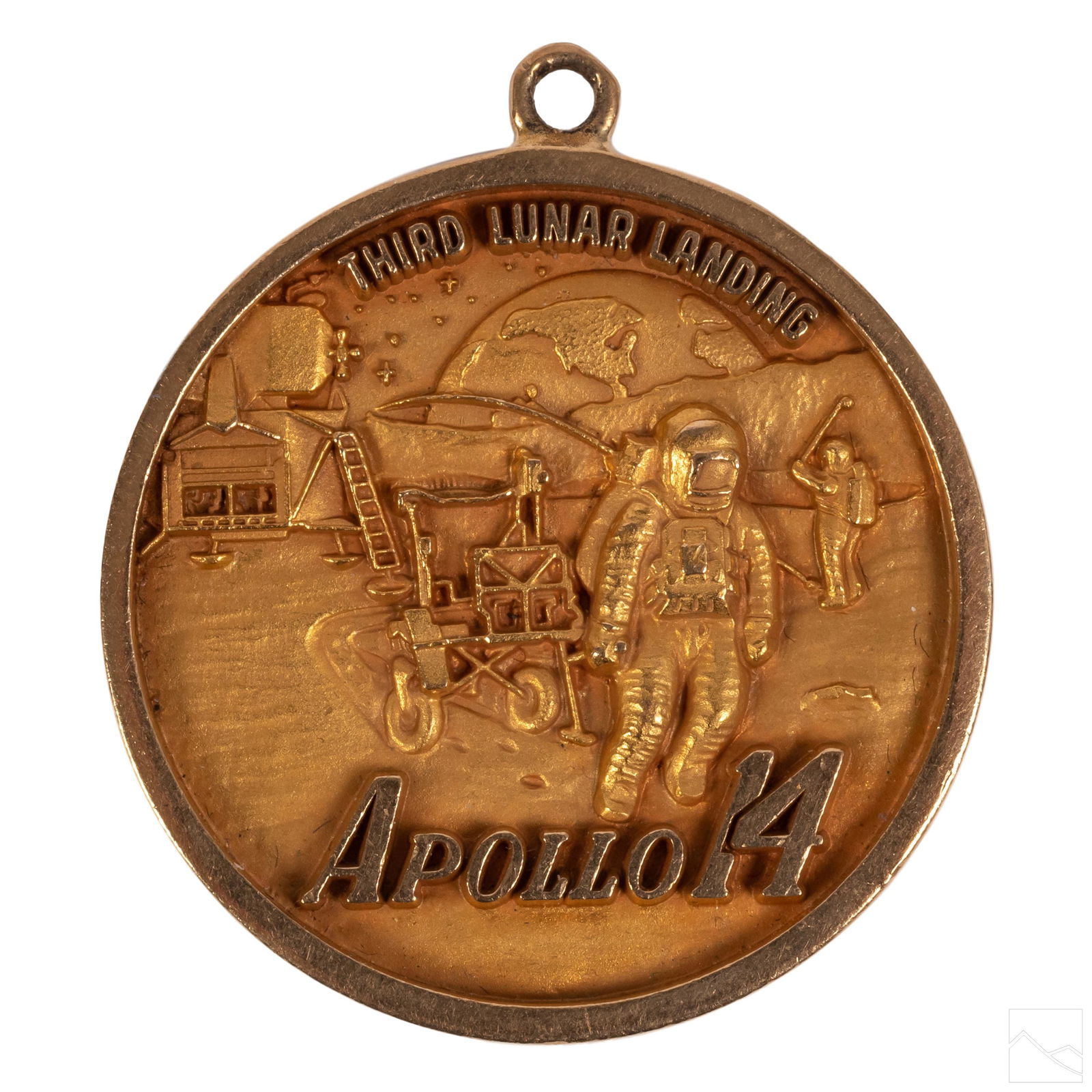NASA 10K Gold Apollo 14 Mission Medal Coin Pendant (1 of 3)