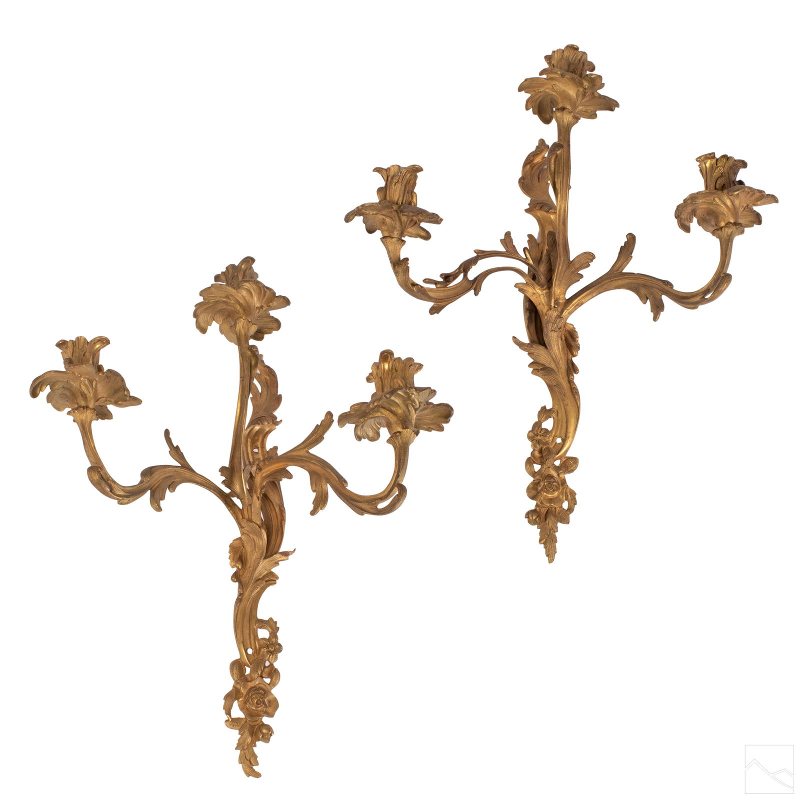 19th Century French Dore Bronze Candelabras PAIR (1 of 7)