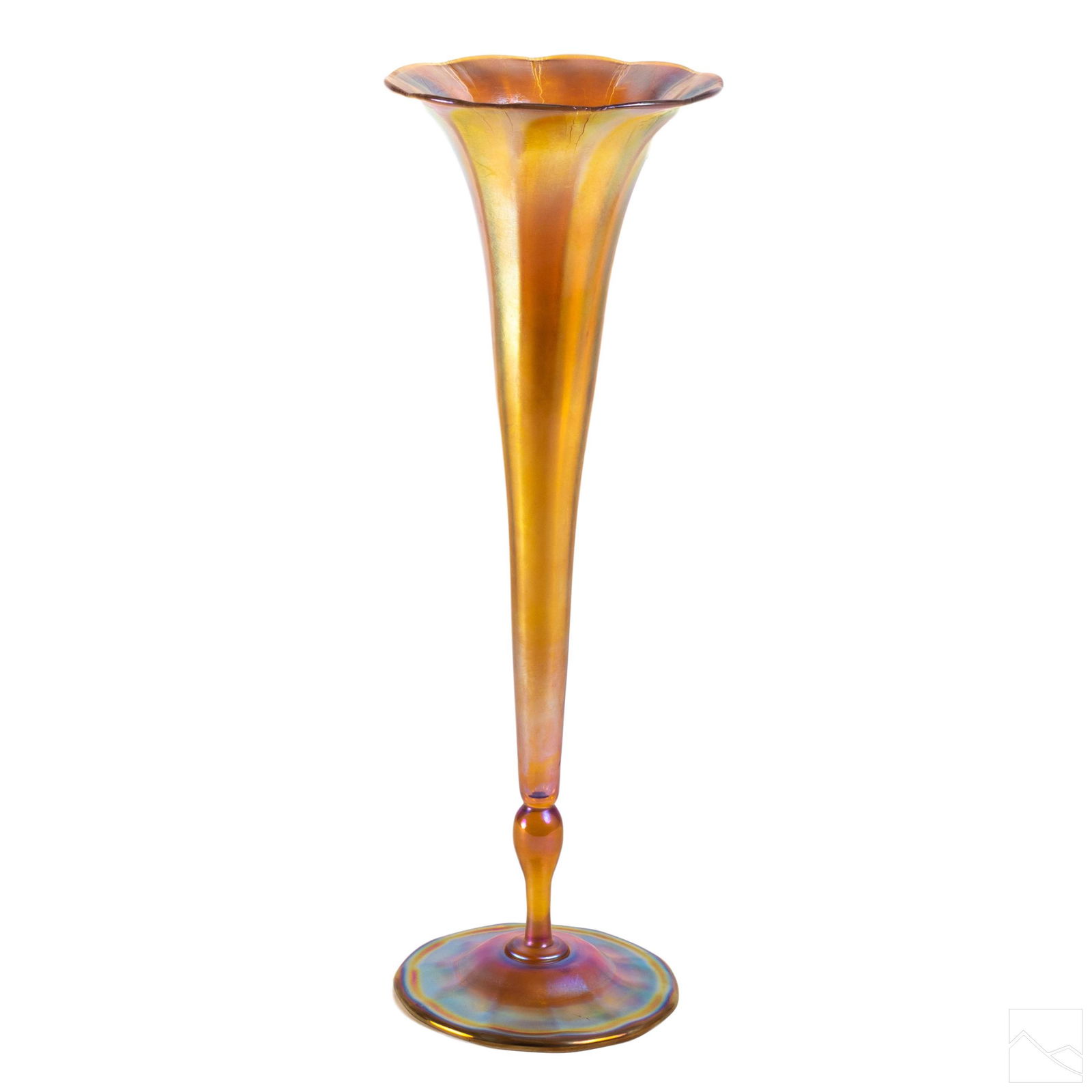L.C. Tiffany Art Nouveau Gold Favrile Trumpet Vase (1 of 7)