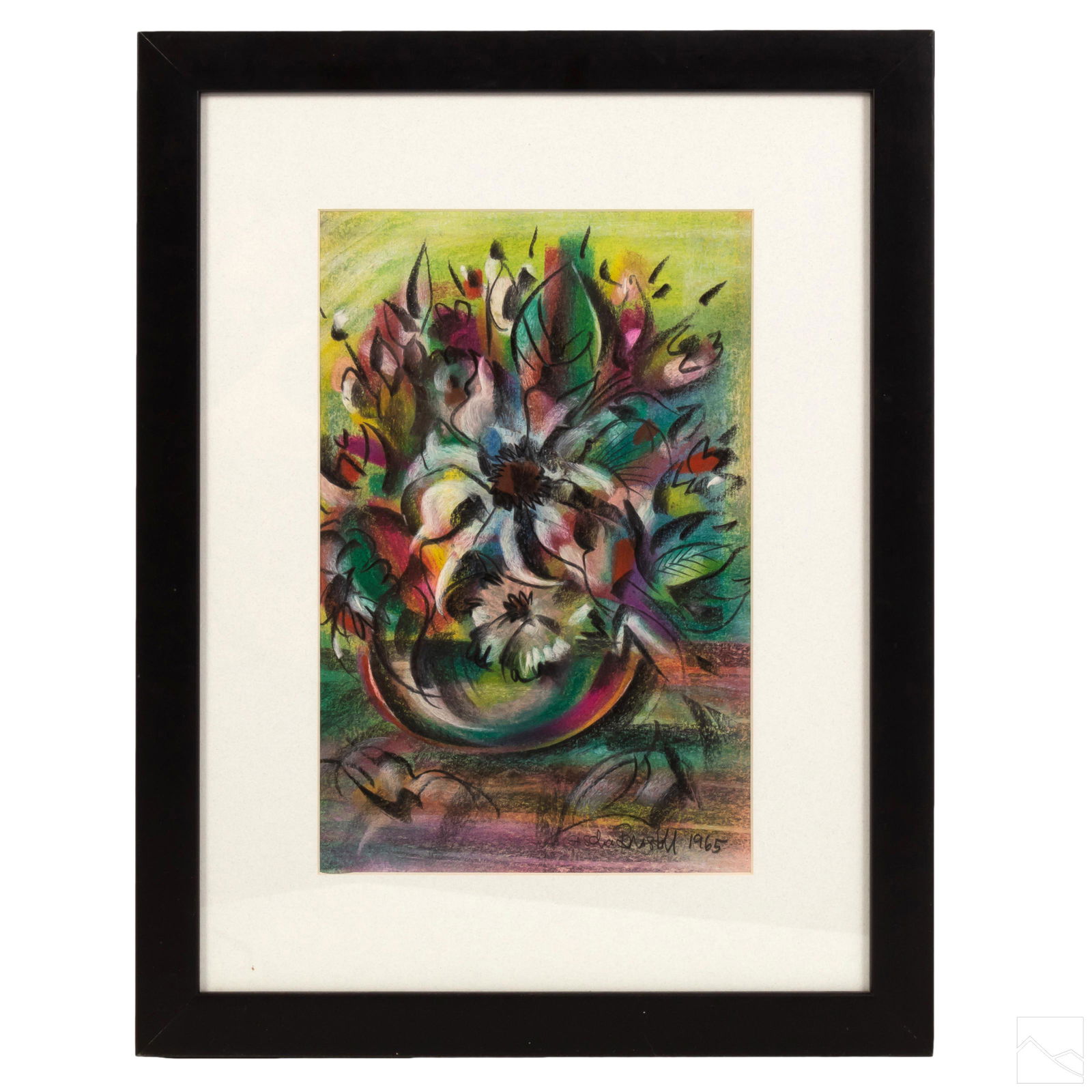 Sascha Brastoff (1918-1993) Floral Pastel Drawing (1 of 5)