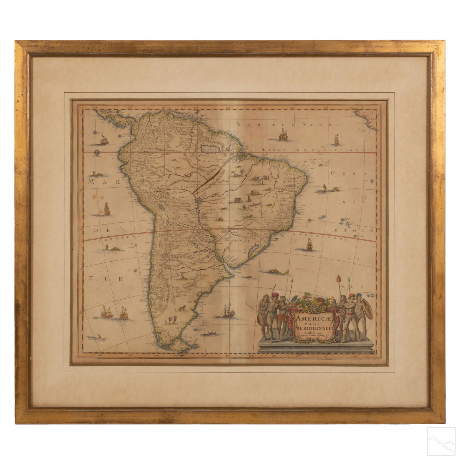 Jan Jansson Hand Colored Old Map of South America (1 of 4)