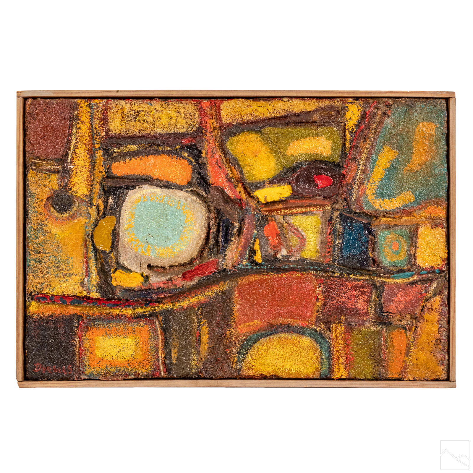 Werner Drewes Mixed Media Painted Relief Plaque (1 of 6)