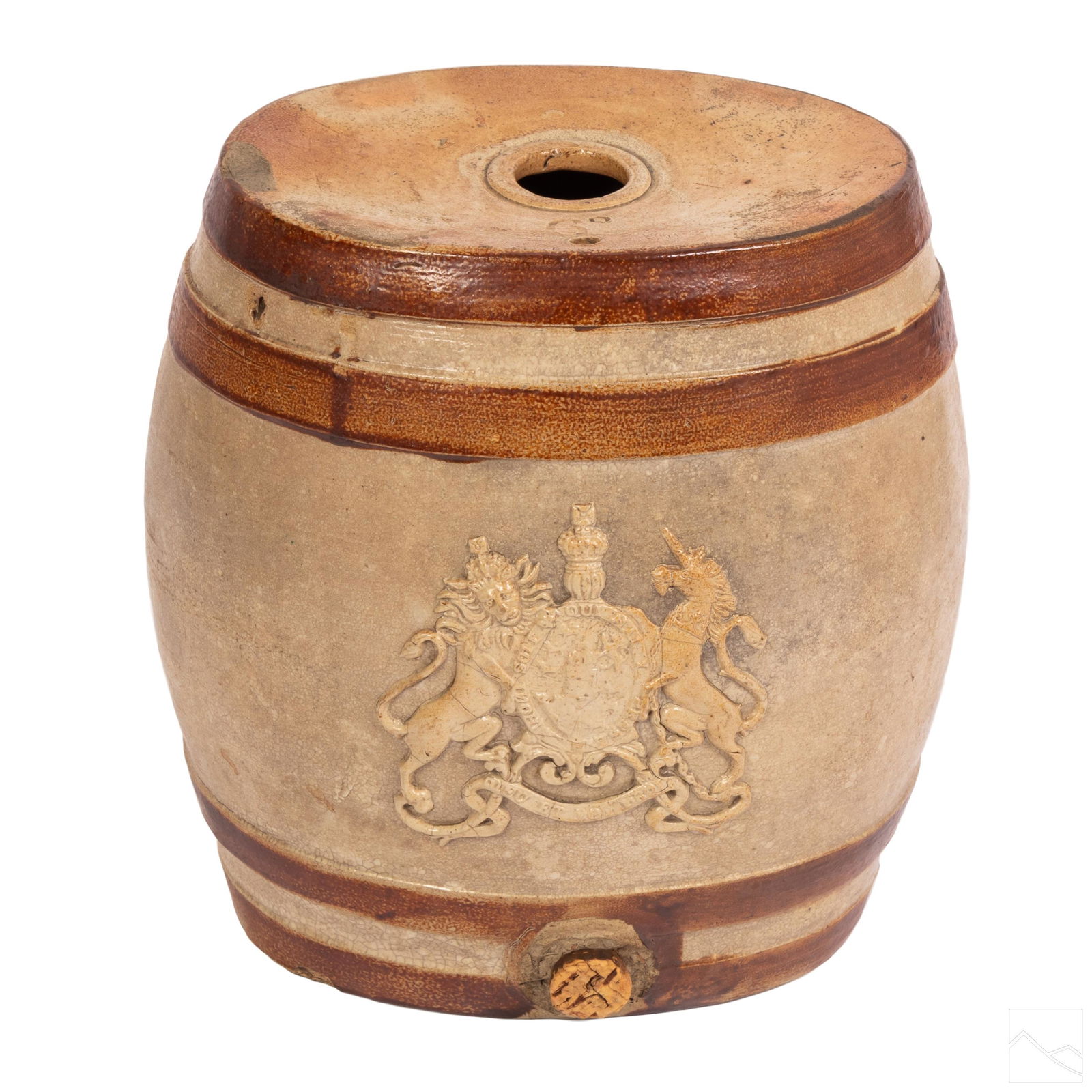English Stoneware Royal Coat Of Arms Crock Barrel (1 of 11)