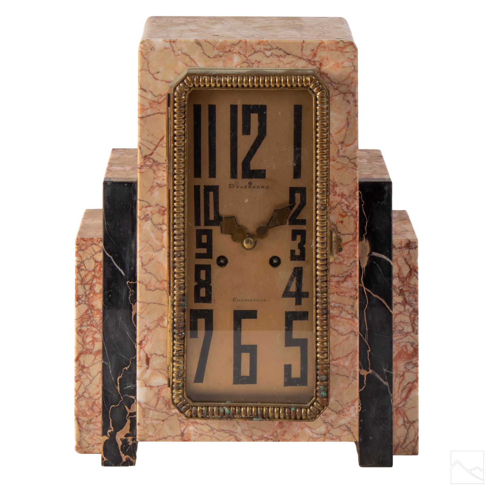 Art Deco Modernist Marble Ziggurat Mantel Clock (1 of 10)