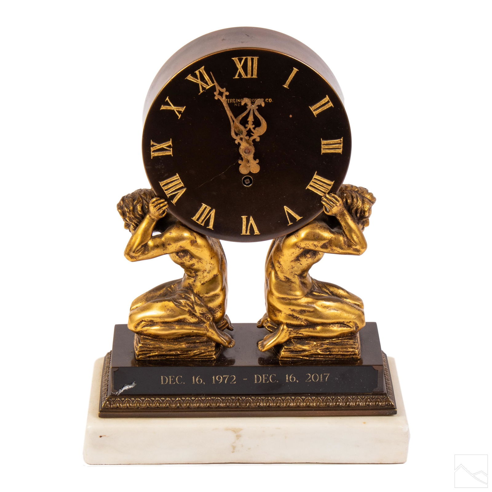 Chelsea Sterling Bronze Figural Atlas Mantel Clock (1 of 8)
