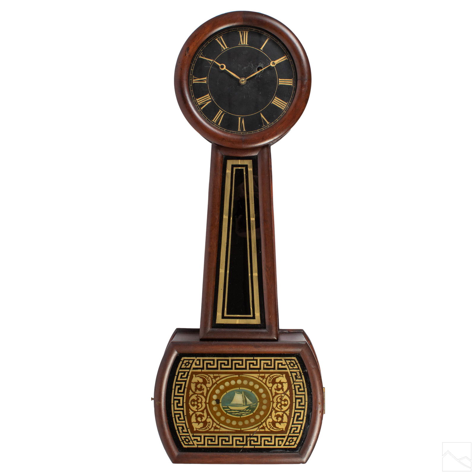 Mahogany Antique Nautical Sailing Ship Banjo Clock (1 of 8)