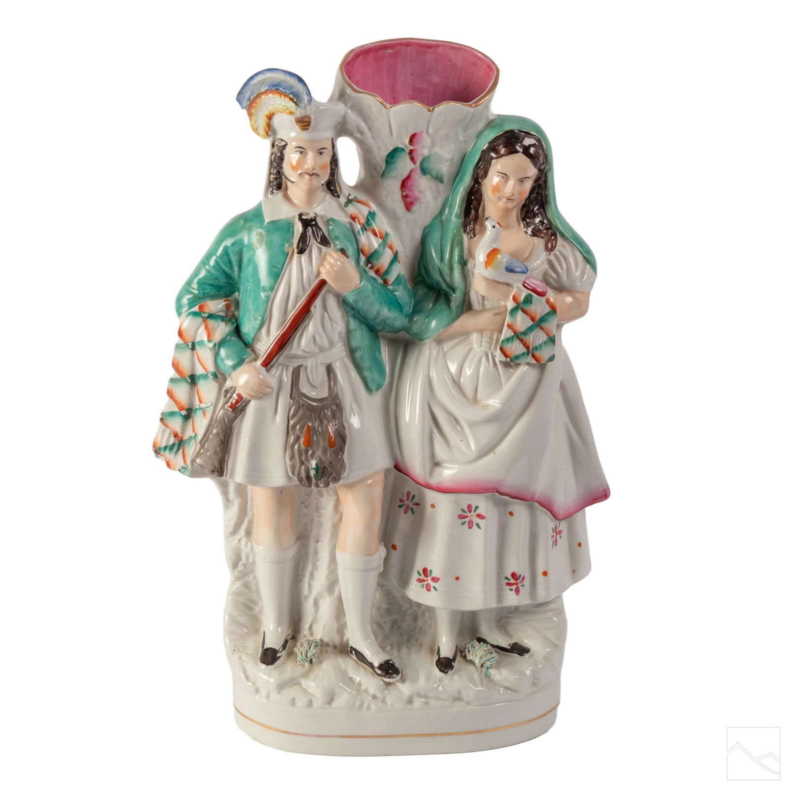 English Pottery Staffordshire Figural Group Vase (1 of 7)