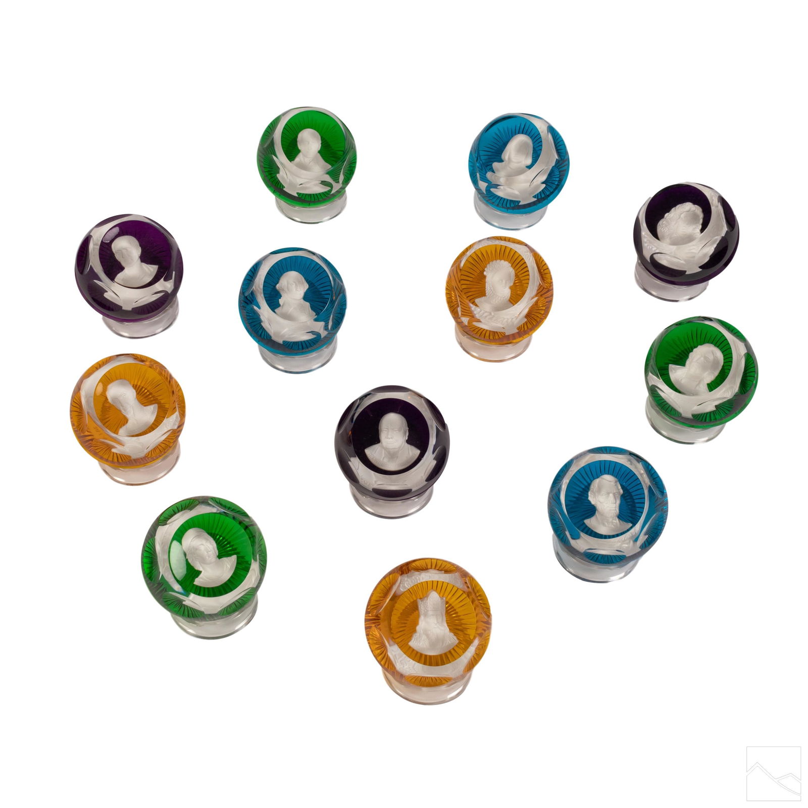 Baccarat Franklin Mint Full Paperweights SET OF 12 (1 of 8)