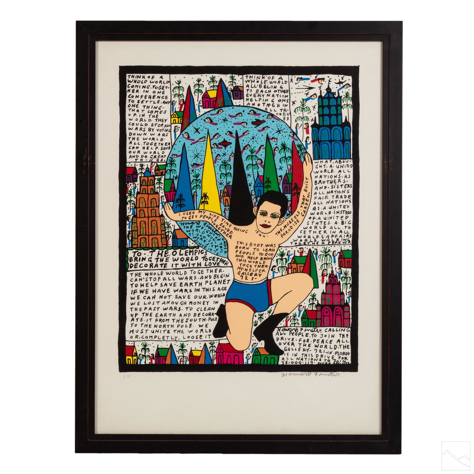 Howard Finster To The Olympics A/P Serigraph Print (1 of 5)