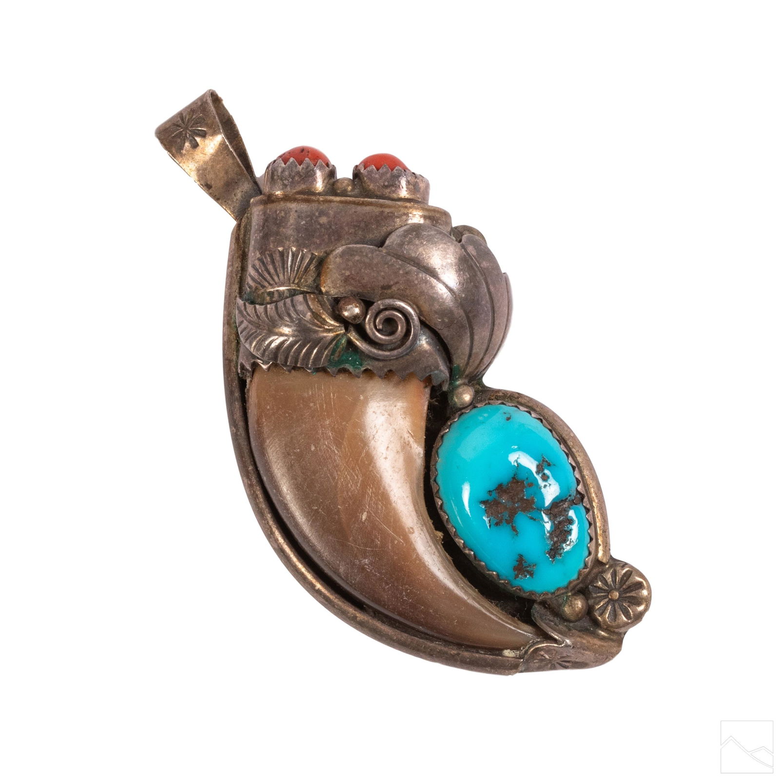 Native American Toadleva Bear Claw Coral Pendant (1 of 5)