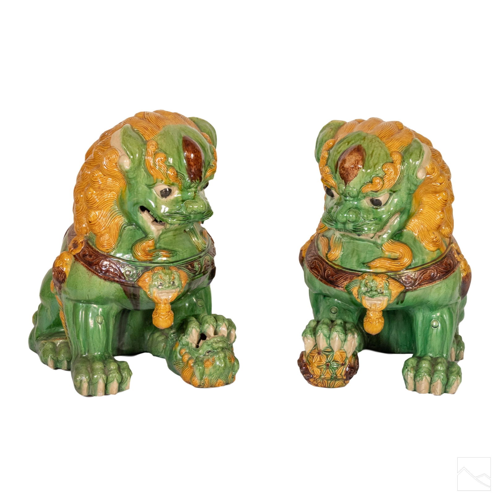 Chinese Republic Era 25" Foo Dog Palace Sculptures (1 of 8)