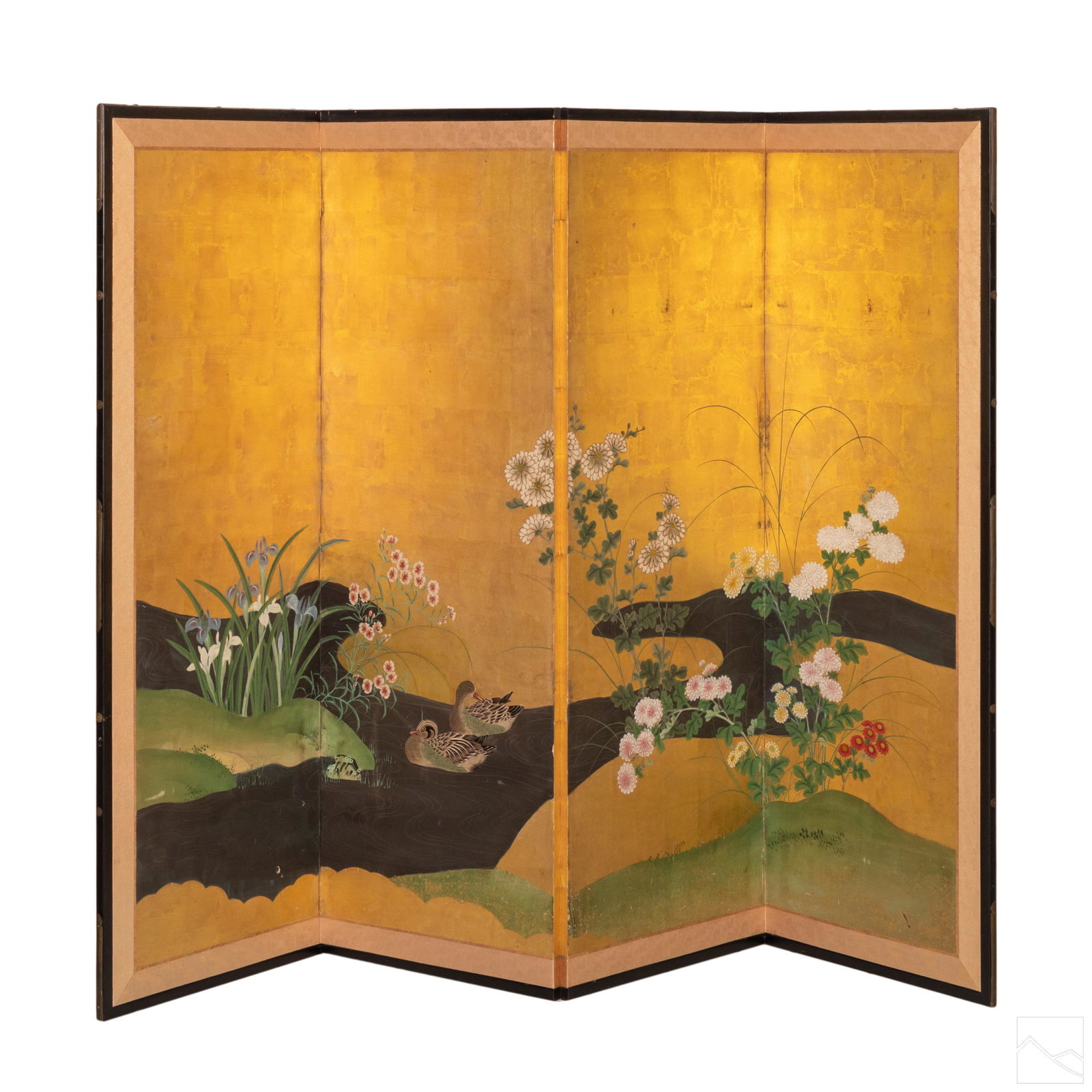 Japanese Meiji Period Landscape Painting Screen (1 of 6)