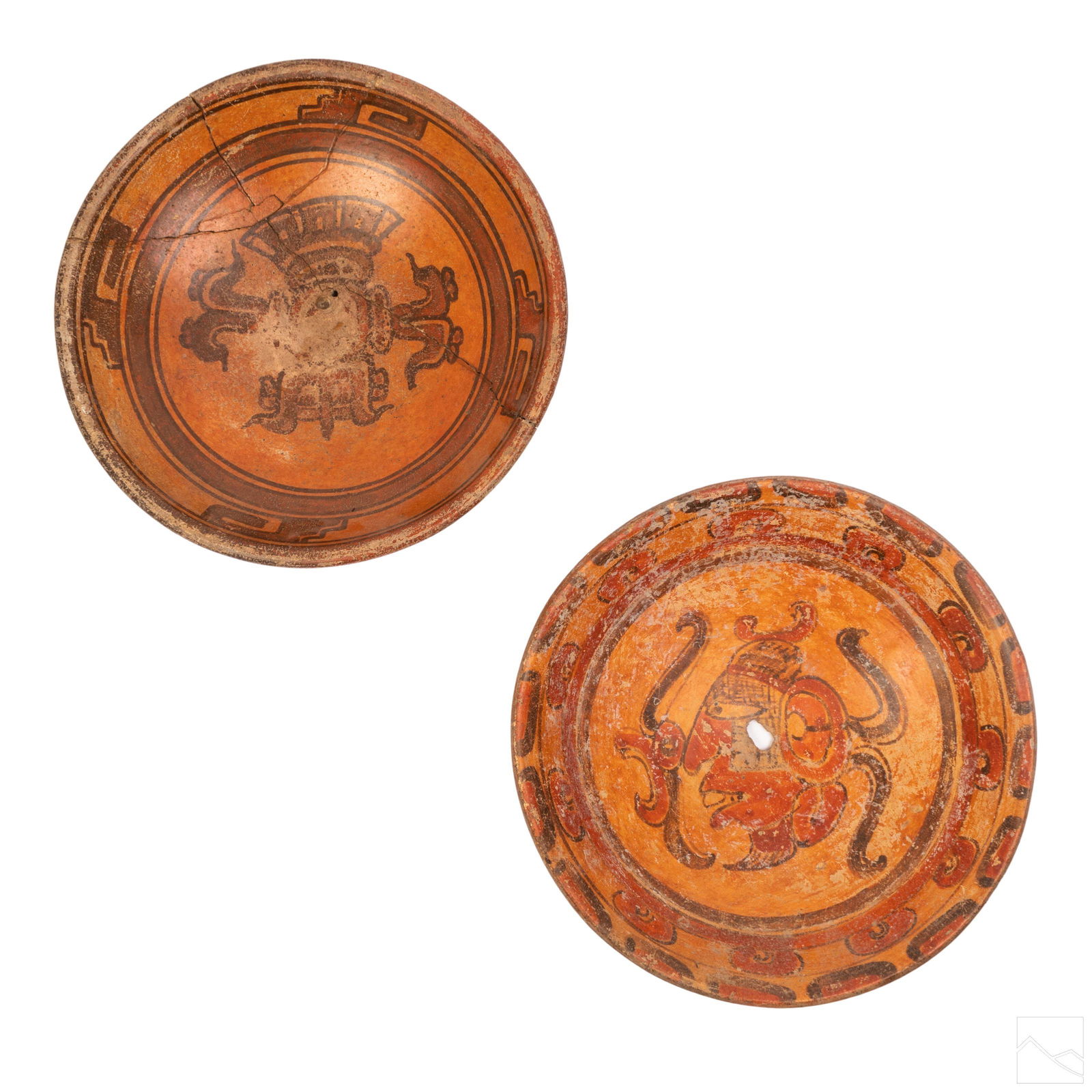 Pre Columbian Mayan Style Terracotta Chargers LOT (1 of 7)