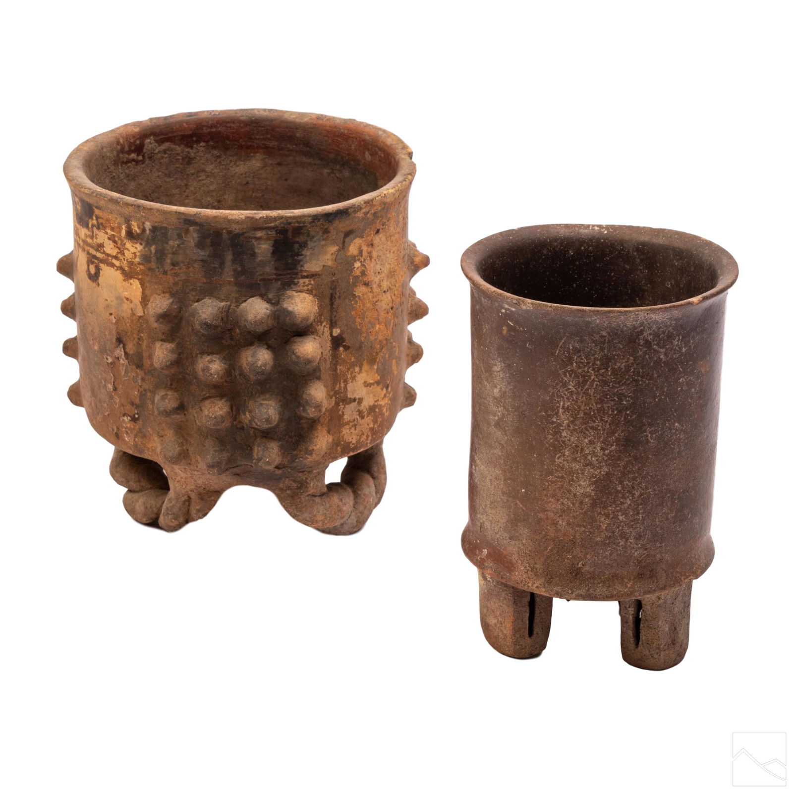 Pre Columbian Mayan Clay Footed Vases GROUP LOT (1 of 9)