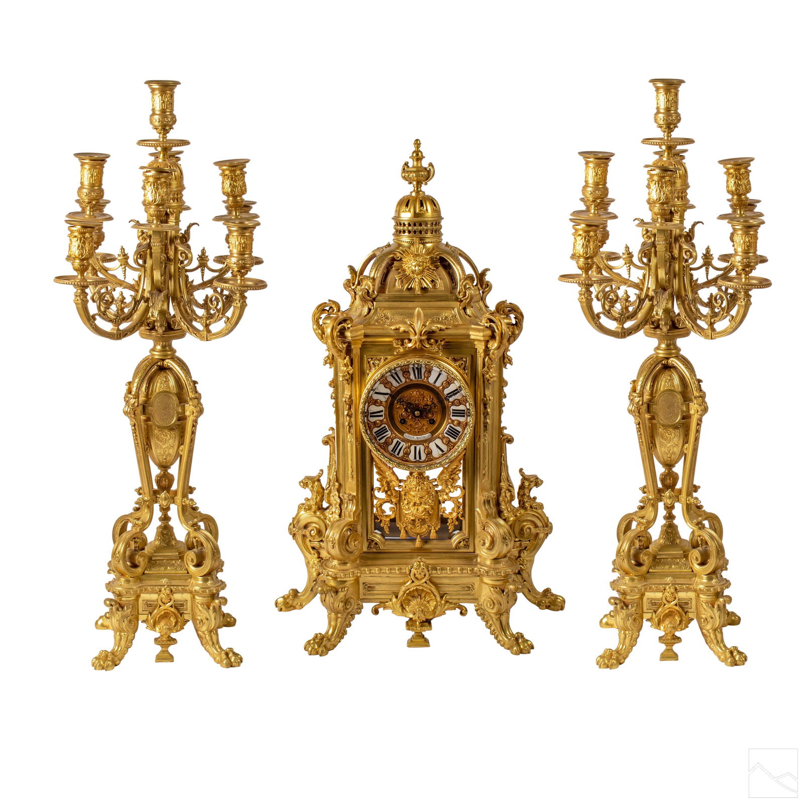 French Antique Ormolu Bronze Clock Candelabras SET (1 of 14)