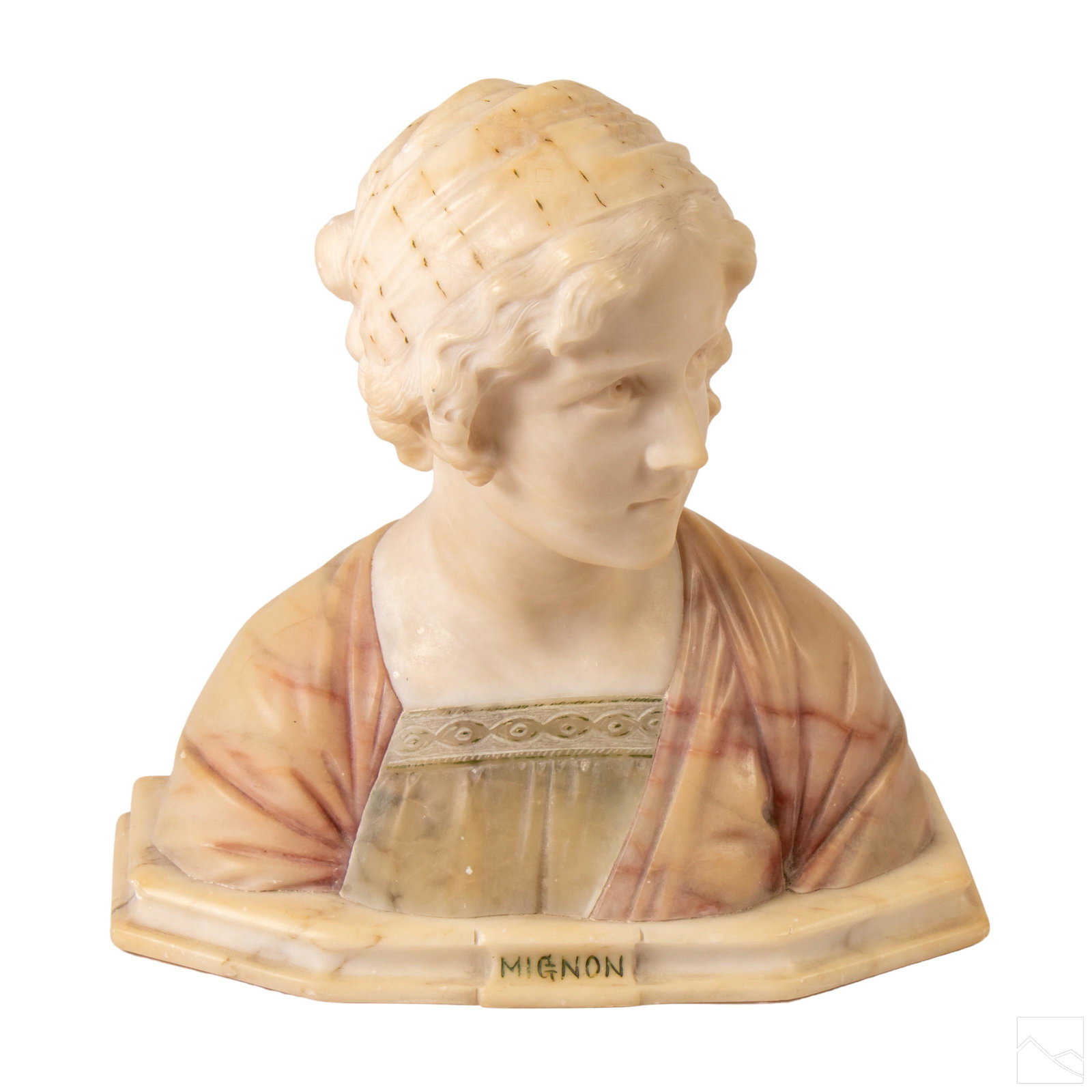 G. Bessi (1856-1922) Nouveau Alabaster Marble Bust (1 of 6)