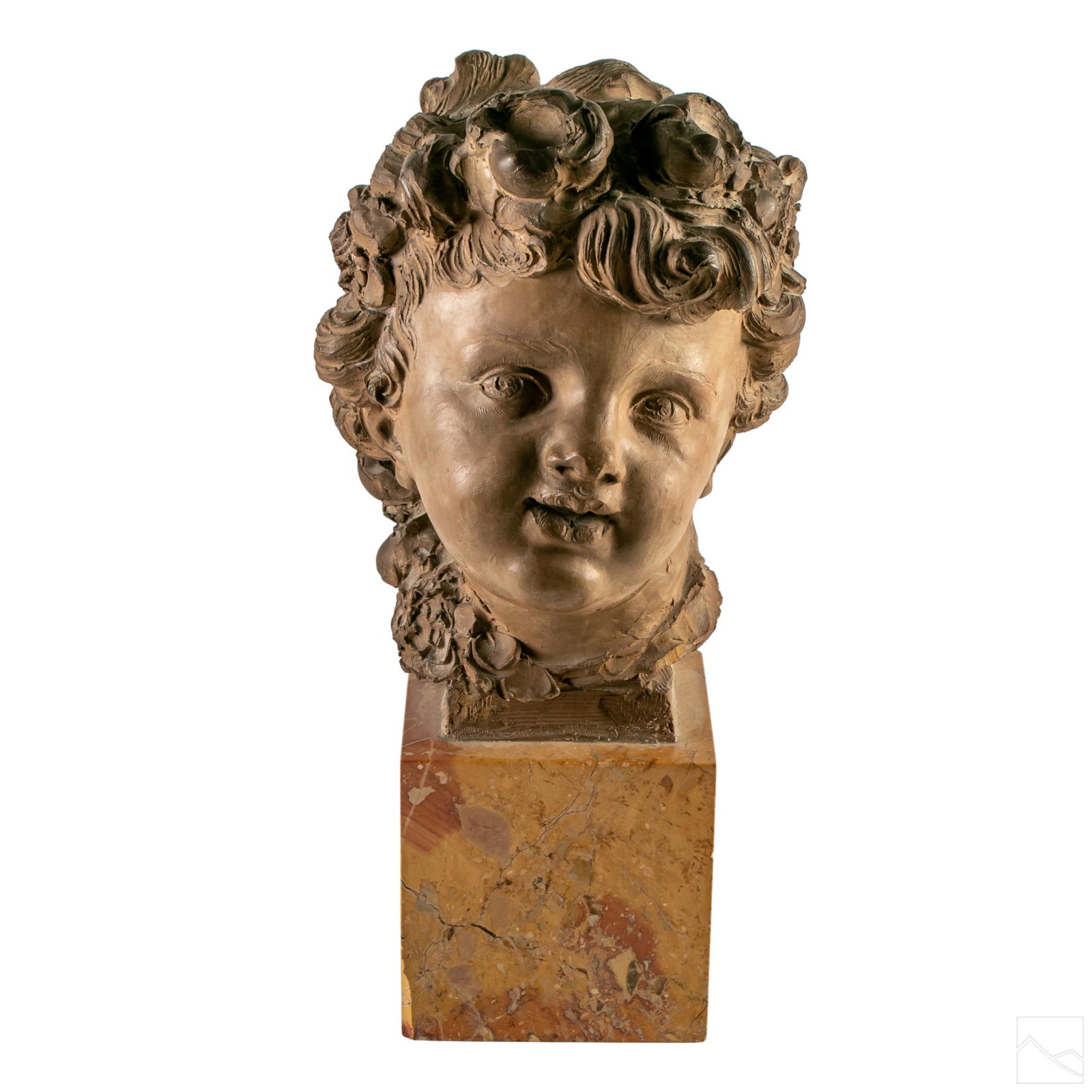 Italian Terracotta Signed Child's Bust Head Statue (1 of 5)