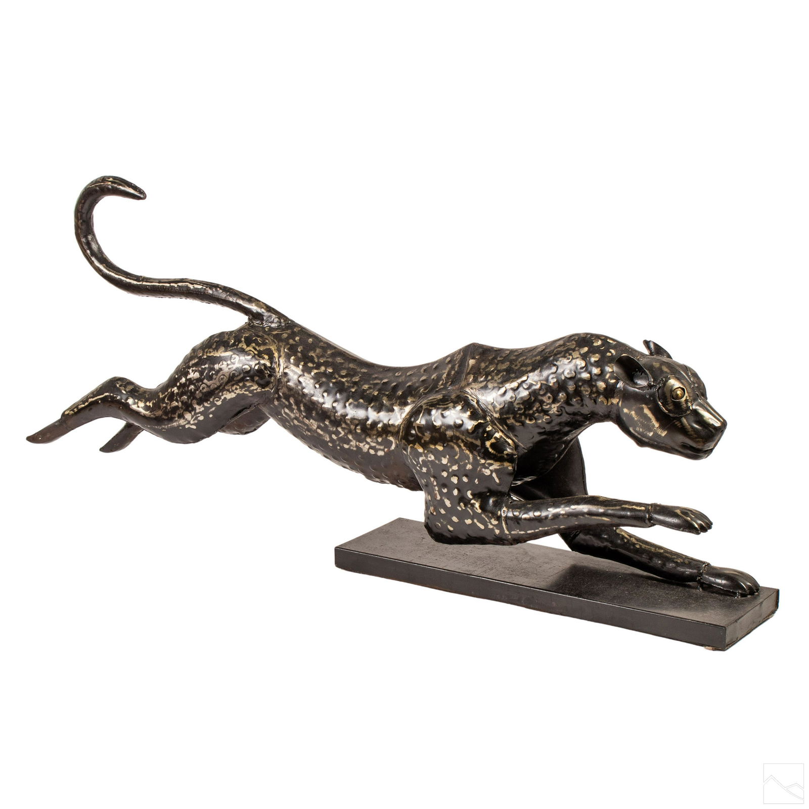 Large VTG Artisan Crafted Metal Leopard Sculpture (1 of 5)