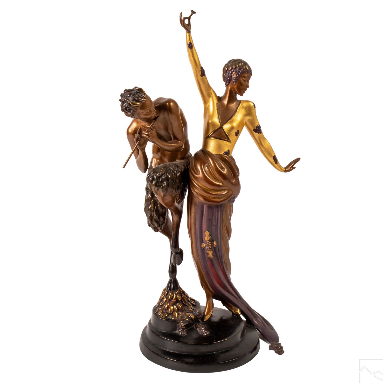 ERTE Romain DeTirtoff Bronze Woman & Satyr Statue (1 of 9)