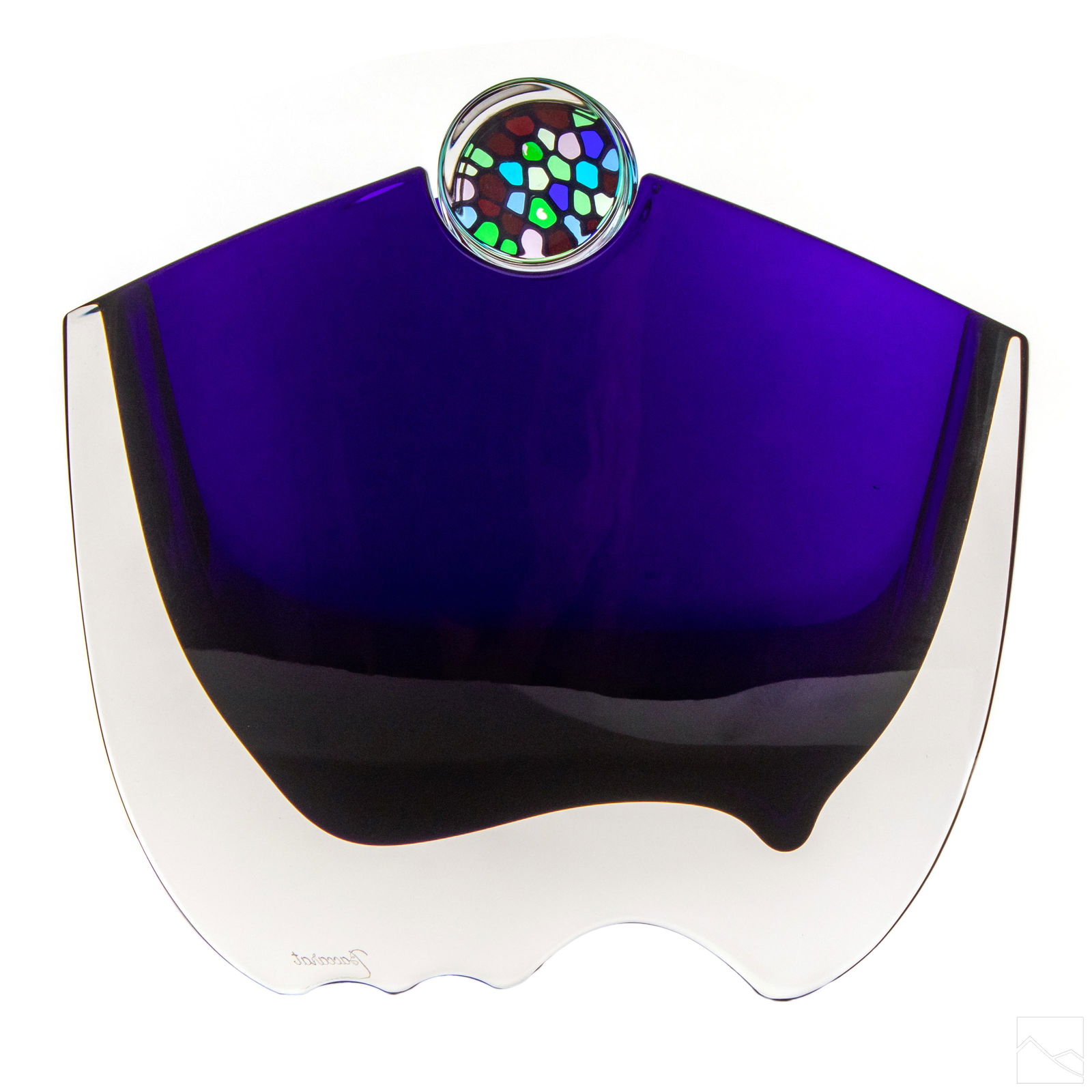 Baccarat French Art Glass OCEANIE Cobalt Blue Vase (1 of 6)