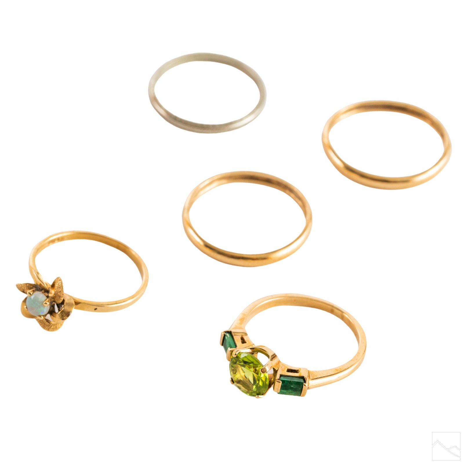 18K & 14K Gold Rings with Emeralds Opal & Peridot (1 of 9)