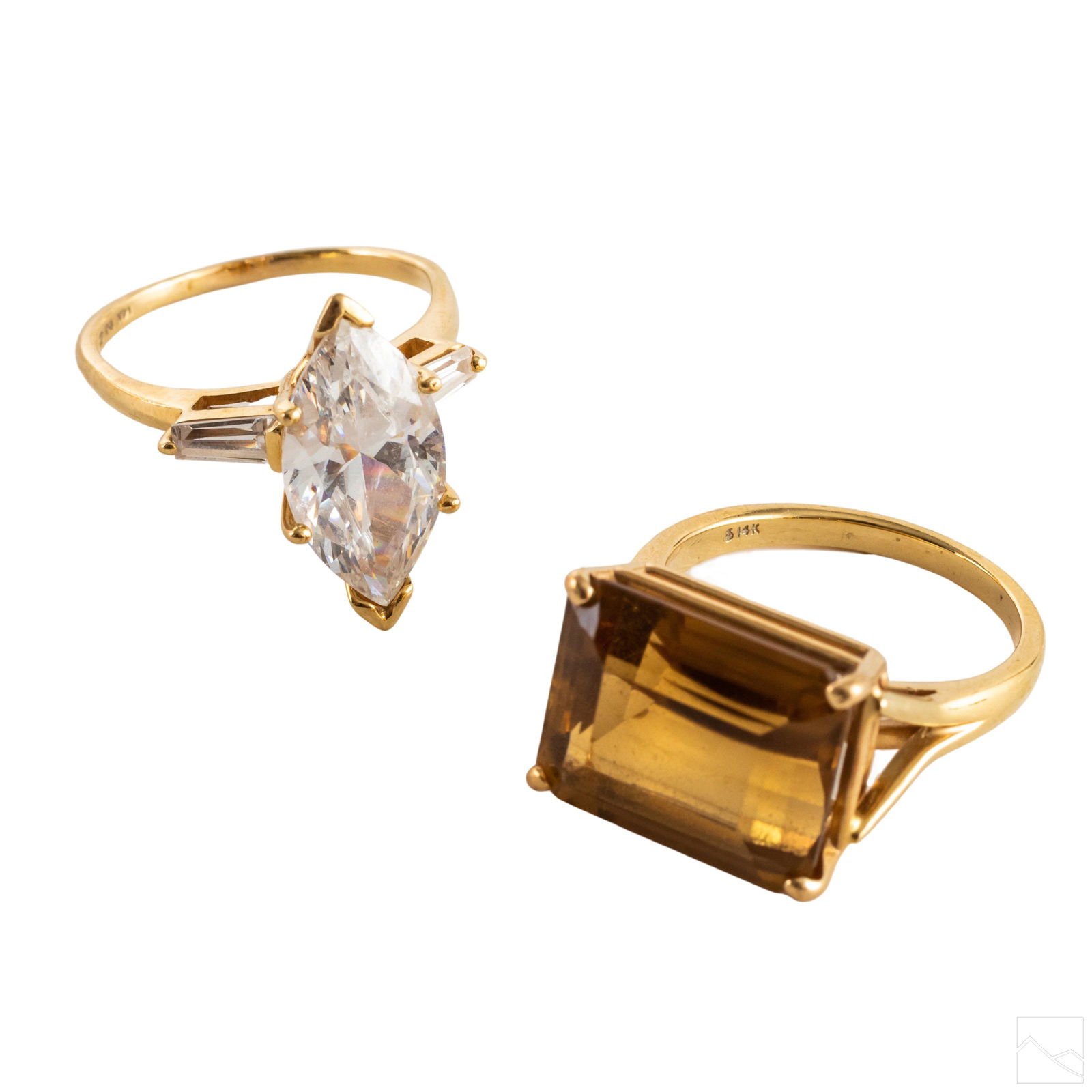 14K Gold Citrine Ring 14K Cubit Zirconia Ring LOT (1 of 11)