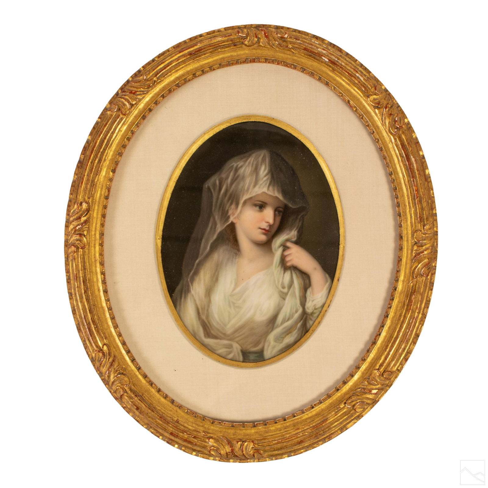 KPM German Woman in Veil Porcelain Portrait Plaque (1 of 4)