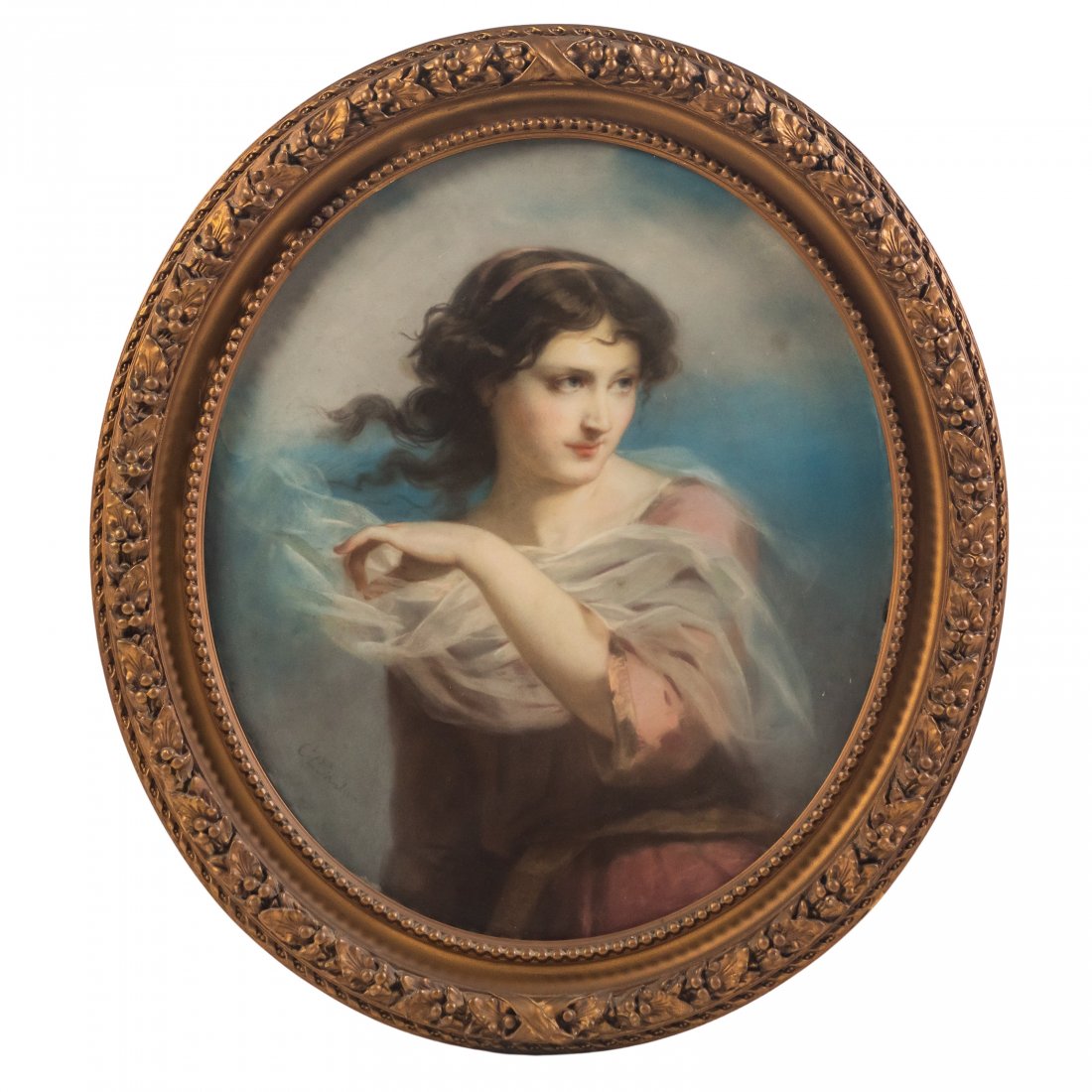 C L Muller 1815-1895 Pastel Portrait Of Young Lady (1 of 6)