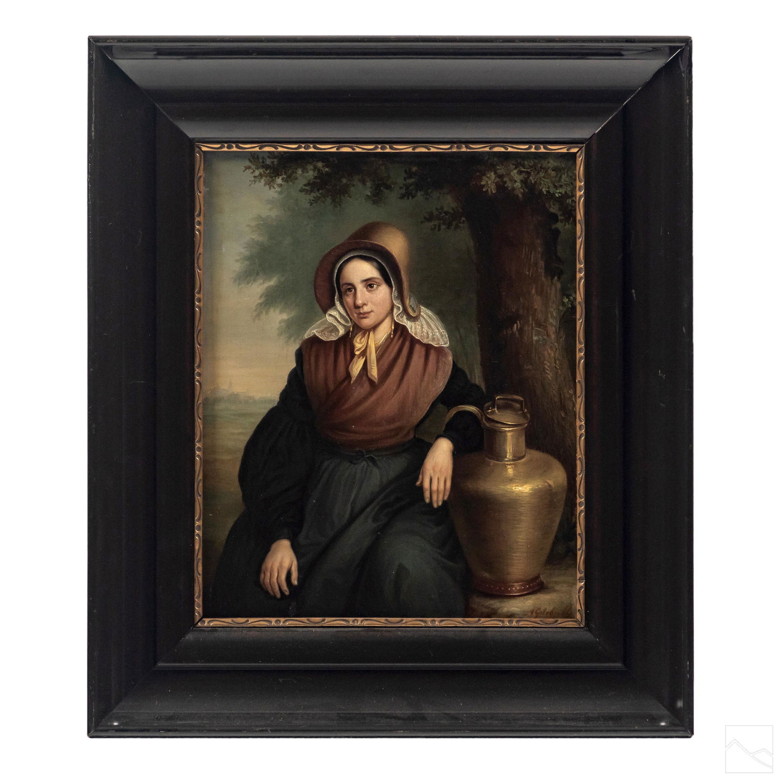 Alois Schulz 1805-1860 Portrait Painting of a Girl (1 of 5)