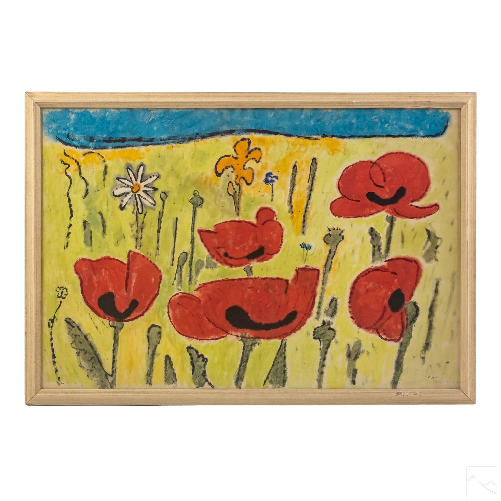 Charles Culver 1908-1967 Poppy Watercolor Painting (1 of 5)