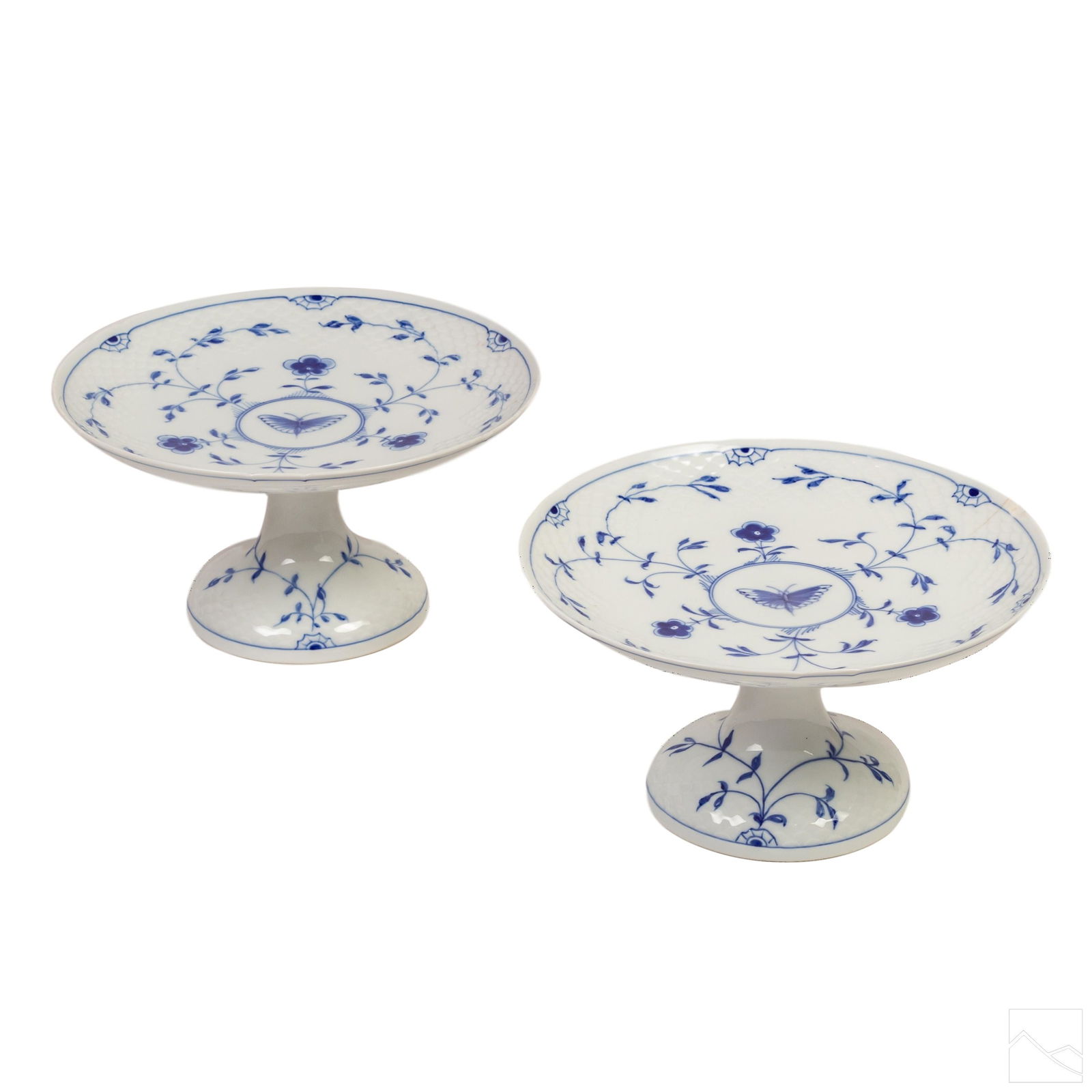 Bing & Grondahl Blue Butterfly Compote Stands PAIR (1 of 7)